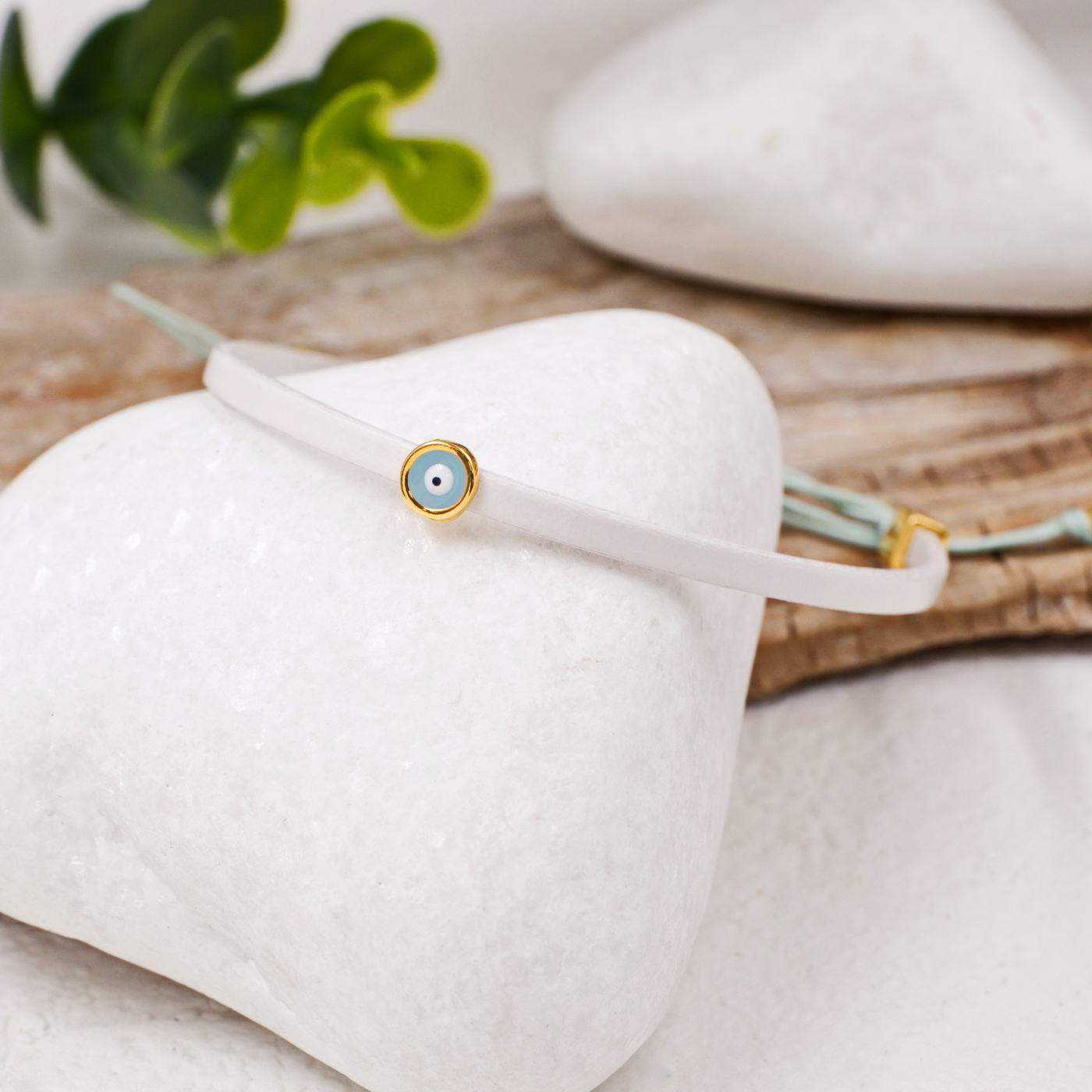 Leather bracelet with evil eye — Bracelets from Toolittle — additional view 2