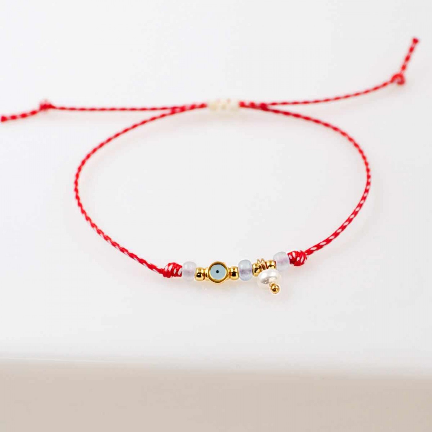 Women’s Martaki Bracelet with Evil Eye & Fresh Water Pearl — Bracelets from Toolittle — additional view 2