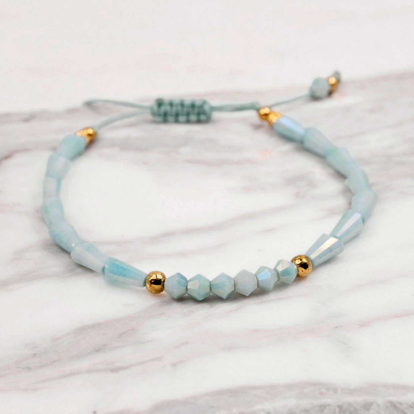 Macramé Bracelet with Crystals & Semiprecious Stones | Jade — Bracelets from Toolittle — additional view 4