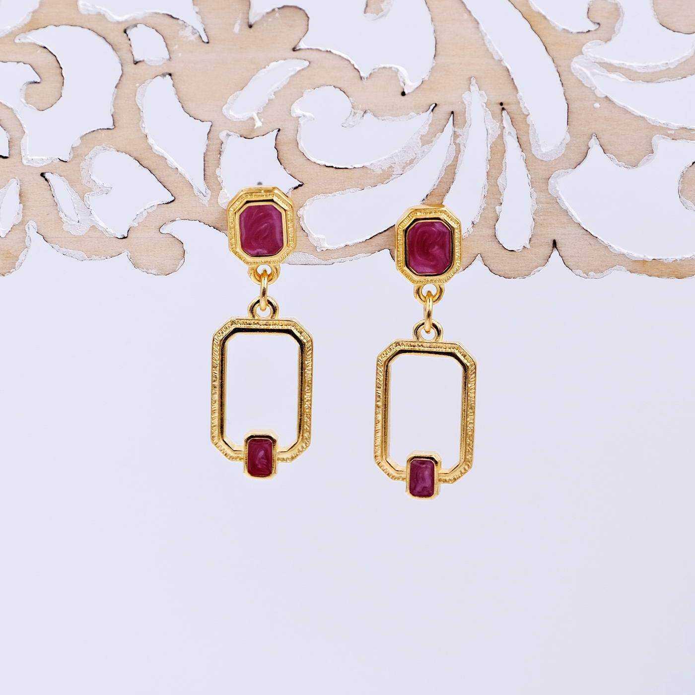 Gold-plated earrings with enamel — Earrings from Toolittle — additional view 5