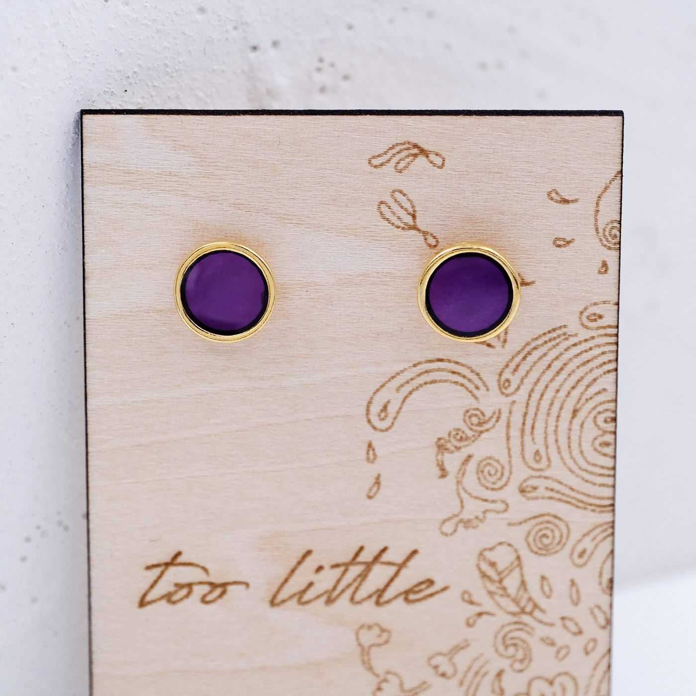 "Midi Dots on Wood" Stud earrings — Earrings from Toolittle — additional view 2
