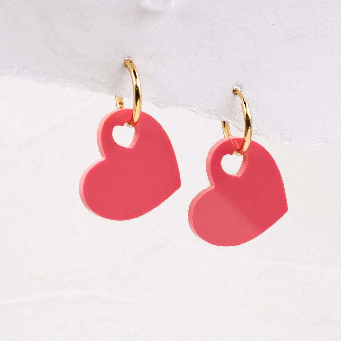 Plexiglass Heart Earrings — Earrings from Toolittle — additional view 4