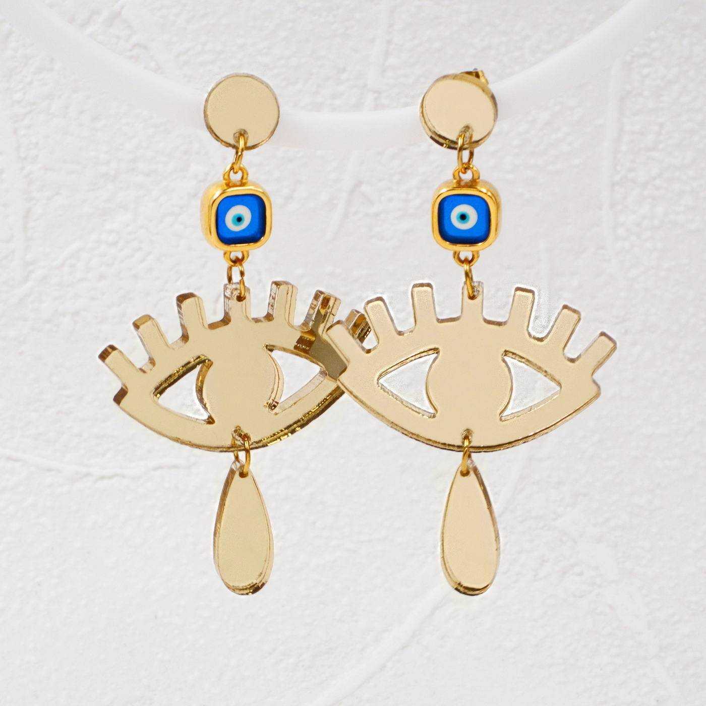 Morocco Mirror Evil Eye Earrings — Earrings from Toolittle — additional view 2