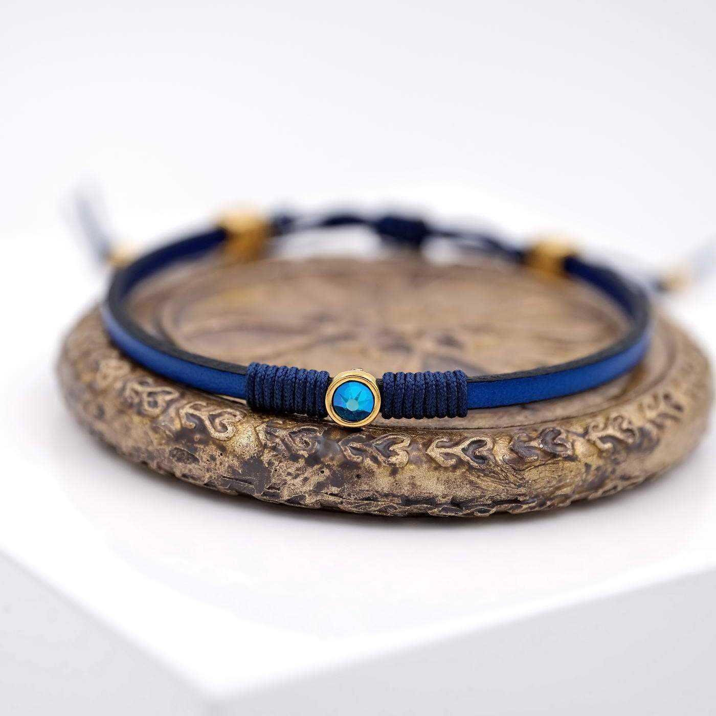 Leather bracelet with crystal — Bracelets from Toolittle — additional view 2