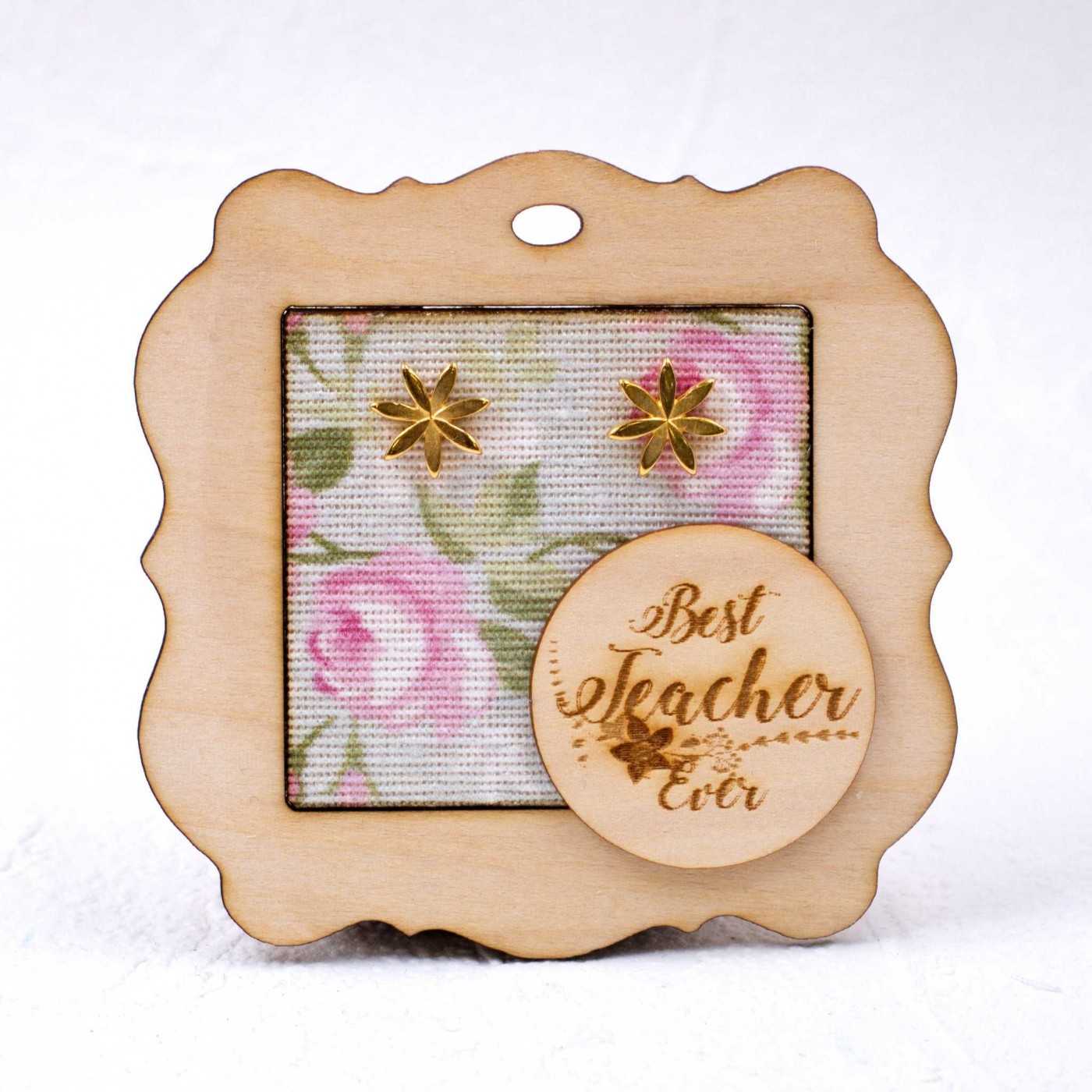 Gift for the Teacher - Flower Earrings — Earrings from Toolittle — additional view 3