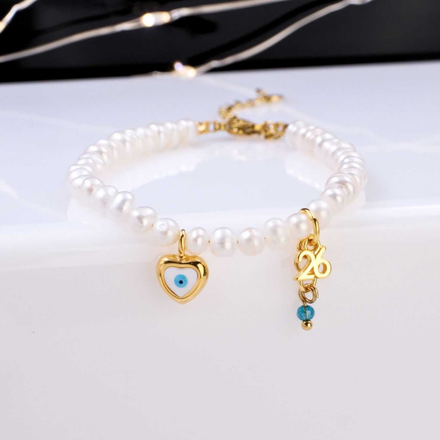 2026 Lucky Bracelet: Fresh Water Pearls & Metal Heart — Pendants & charms from Toolittle — additional view 3