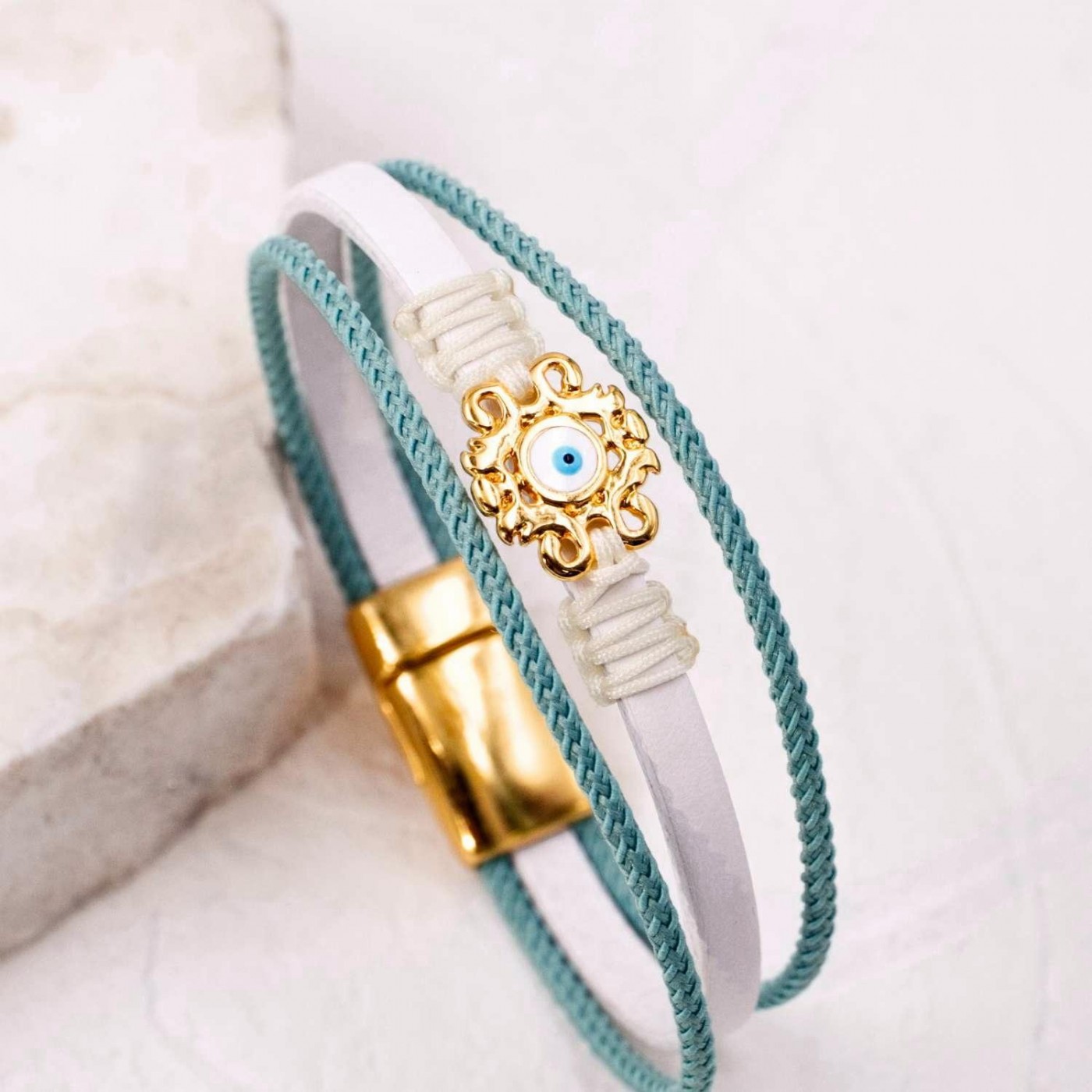 Evil Eye Leather Bracelet — Bracelets from Toolittle — additional view 2