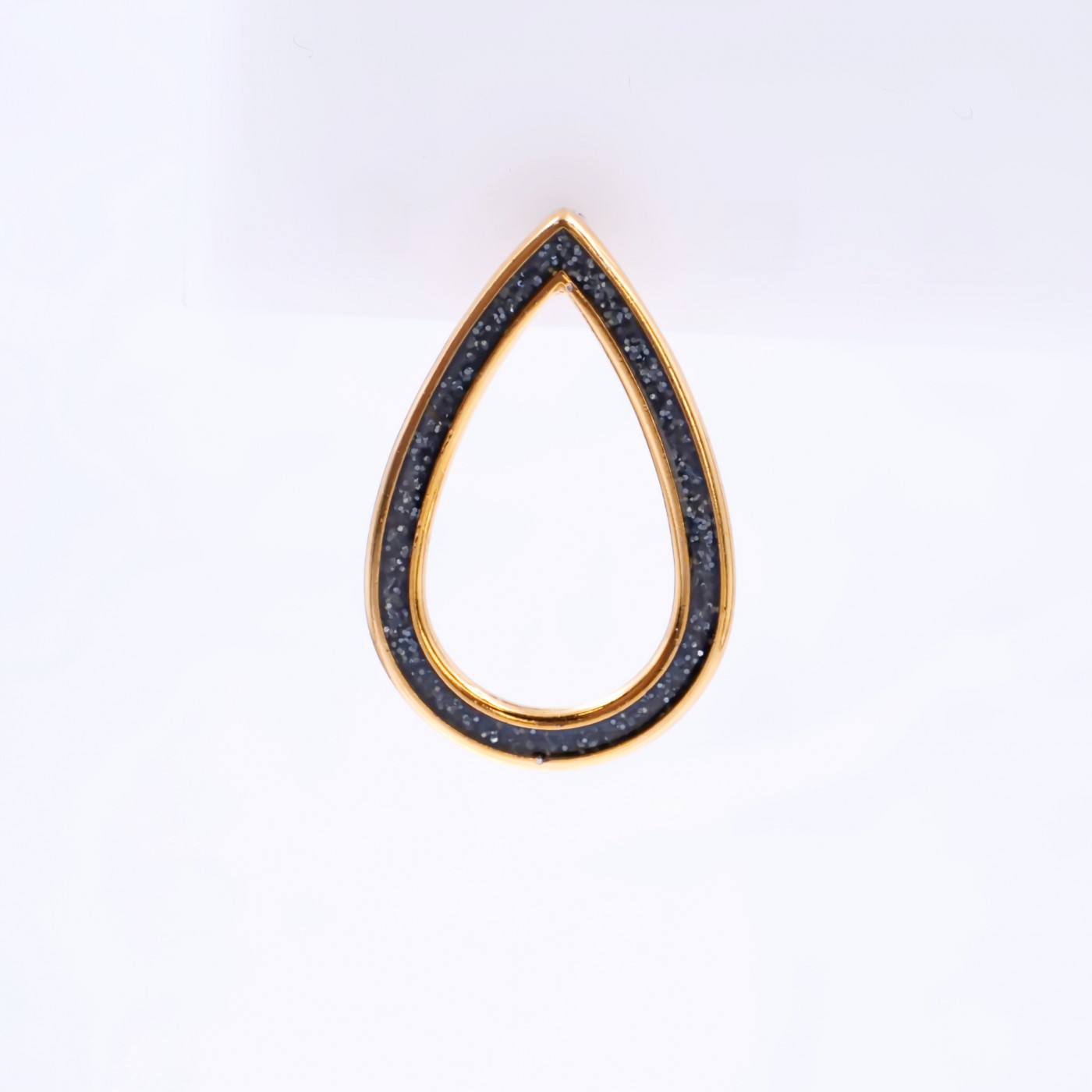 Teardrop Earrings - Gold Plated with Glittered Enamel — Earrings from Toolittle — additional view 3