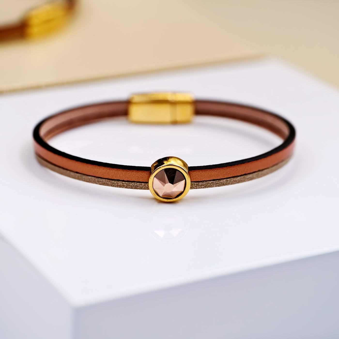 Leather bracelet with crystal — Bracelets from Toolittle — additional view 2
