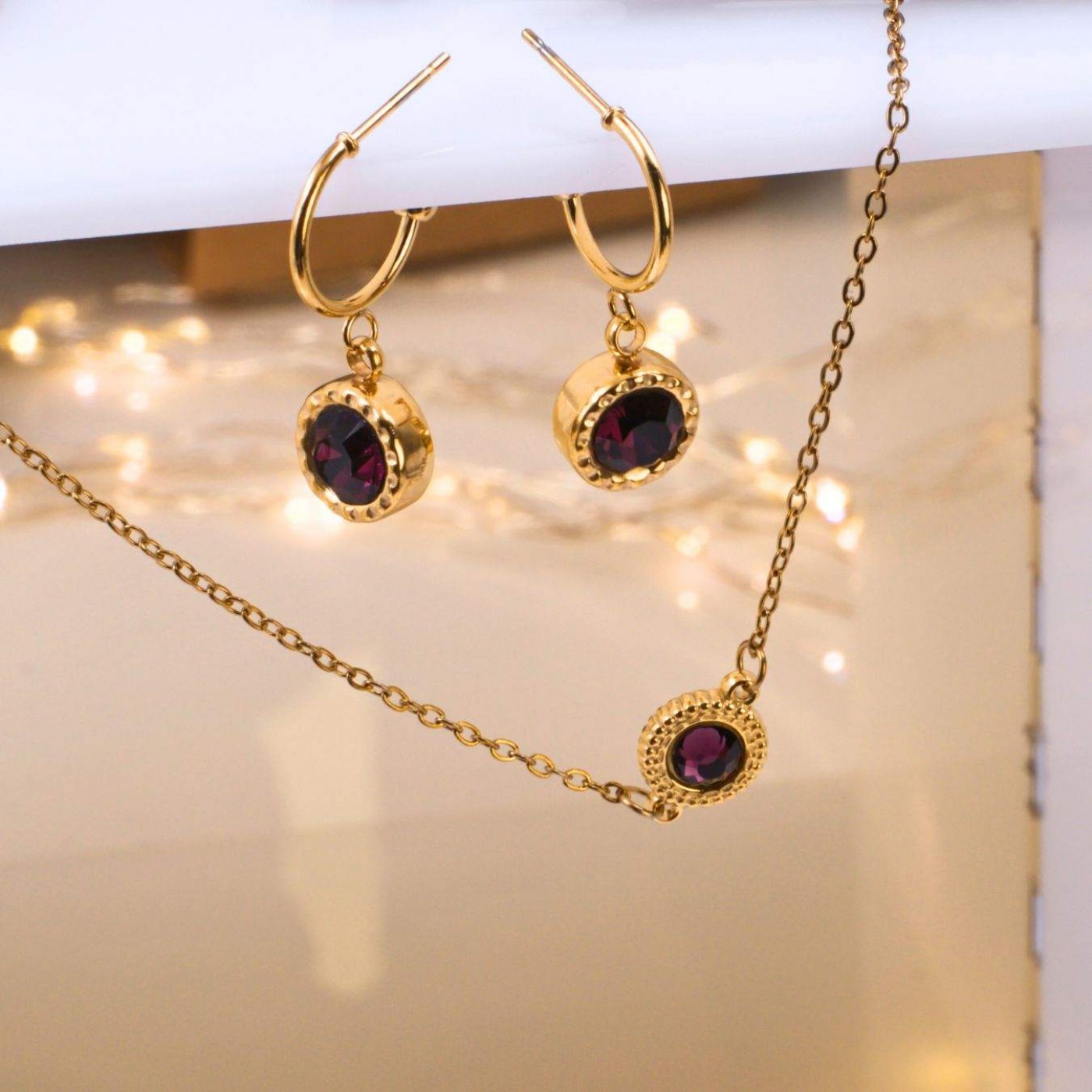 Bracelet & Earrings Set with Swarovski Crystals – Gift Box Included
