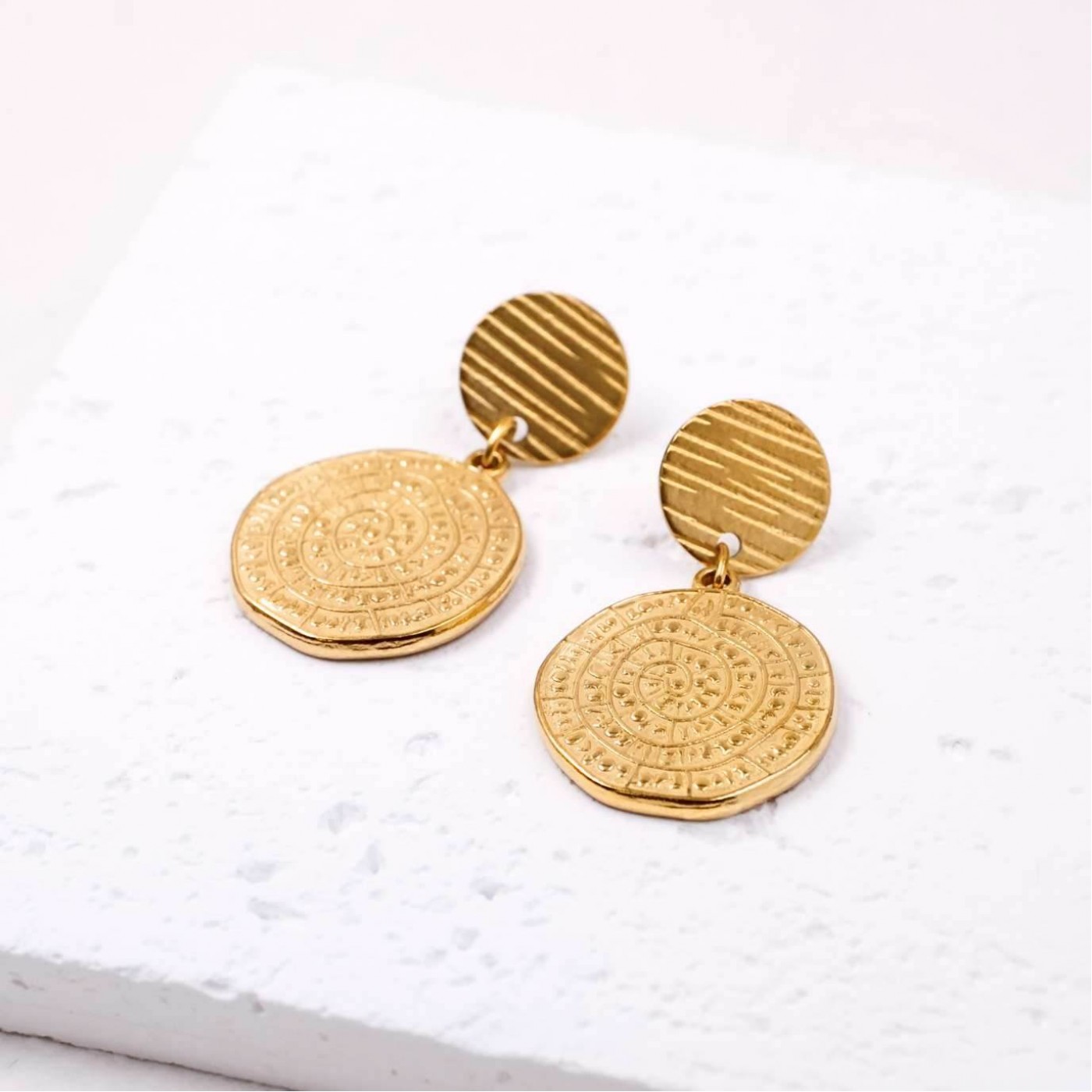 Phaistos Gold-plated Inox Earrings — Earrings from Toolittle — additional view 2