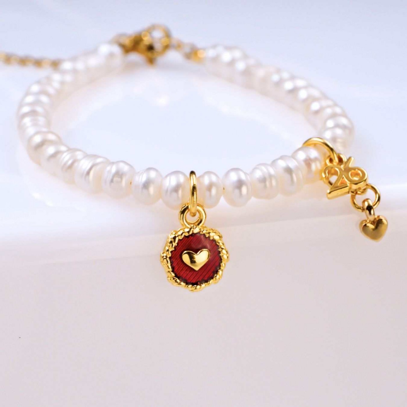 Lucky Bracelet - Fresh Water Pearls & Metal Heart — Pendants & charms from Toolittle — additional view 3