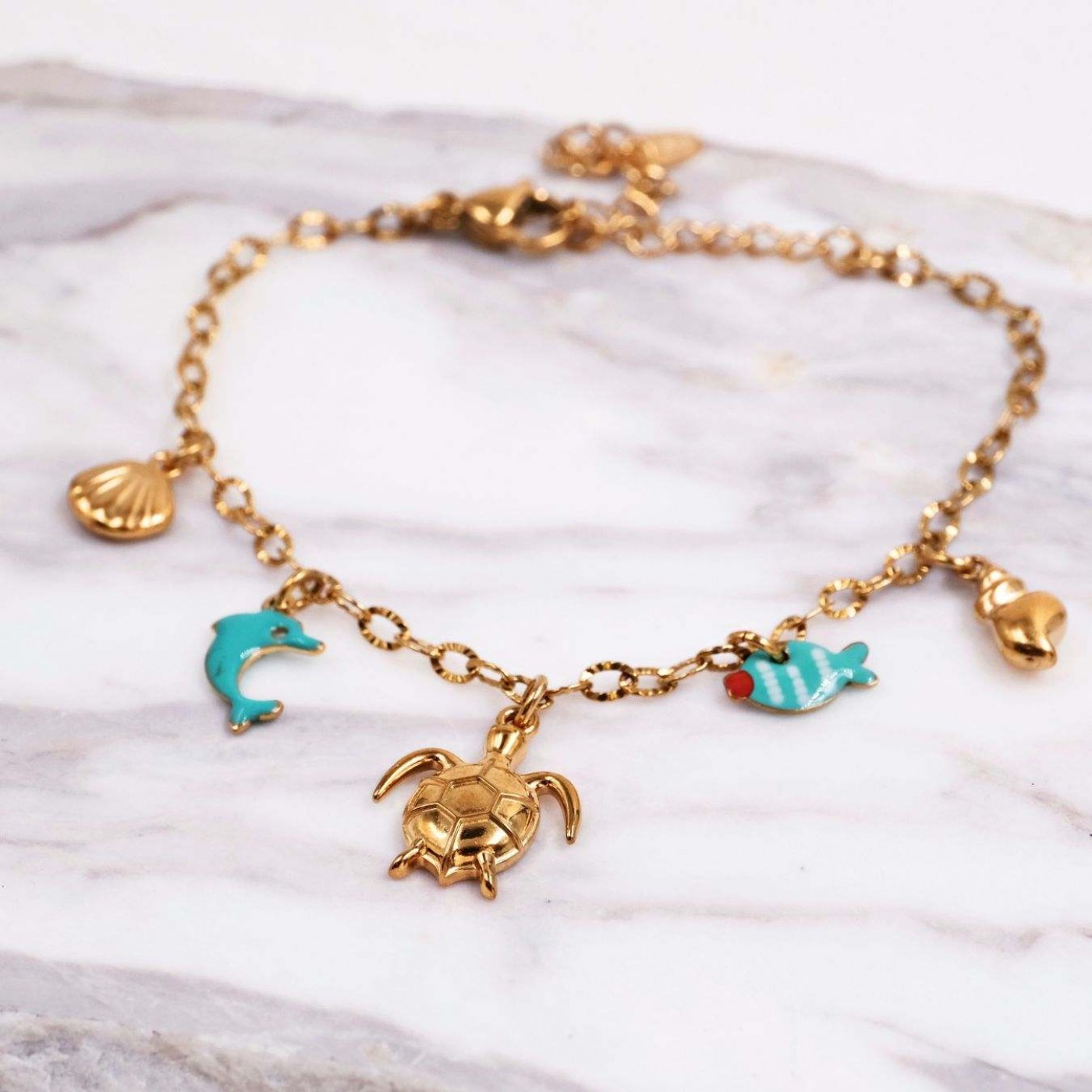 Stainless Steel Jewelry: Turtle & Fresh Water Pearl Bracelet — Bracelets from Toolittle — additional view 7