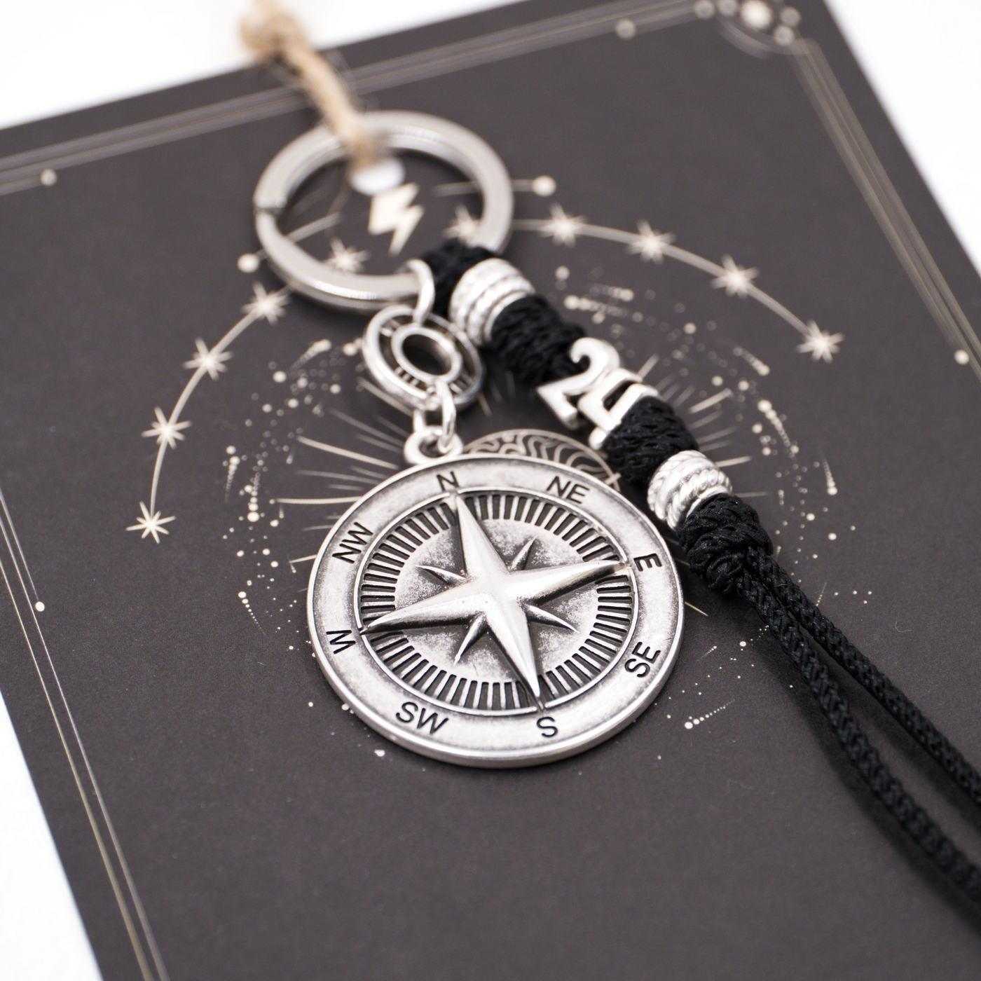 2026 Lucky Men's Keychain - Silver Compass — Pendants & charms from Toolittle — additional view 3