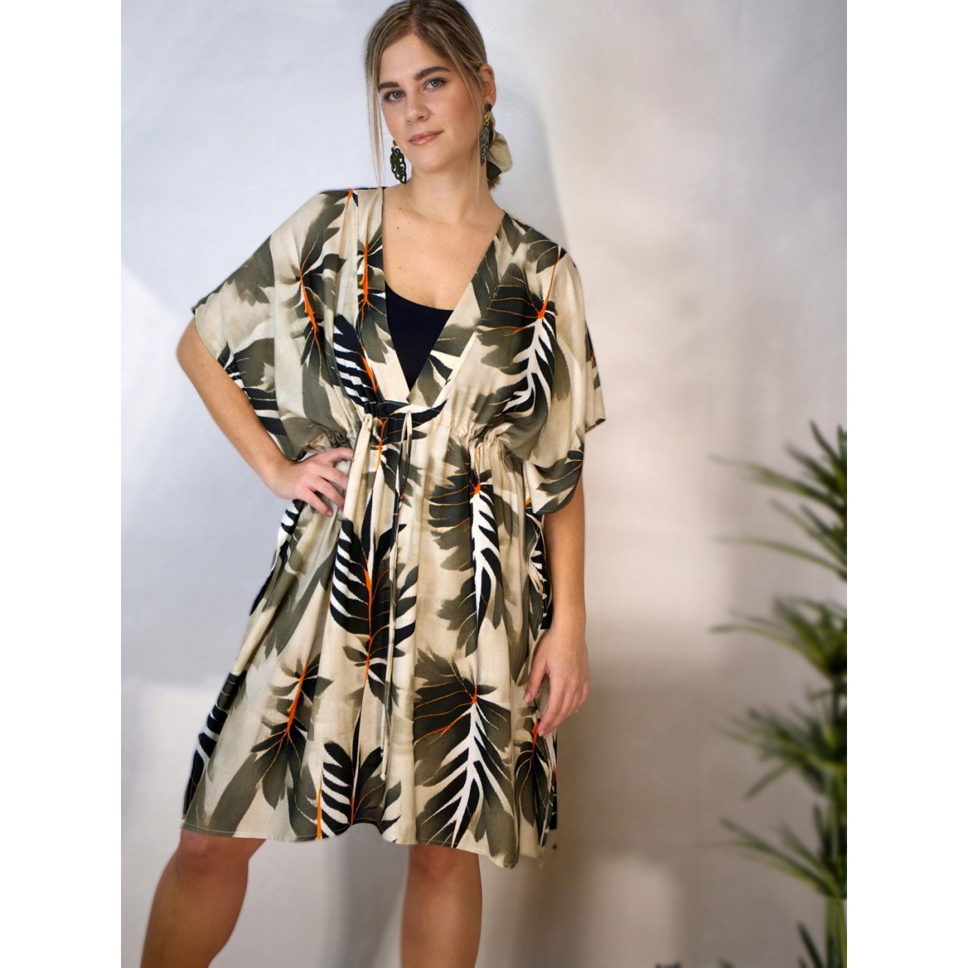 KOKKOSAMMOU Caftan Delphi with front tie — Dresses from Toolittle — additional view 3