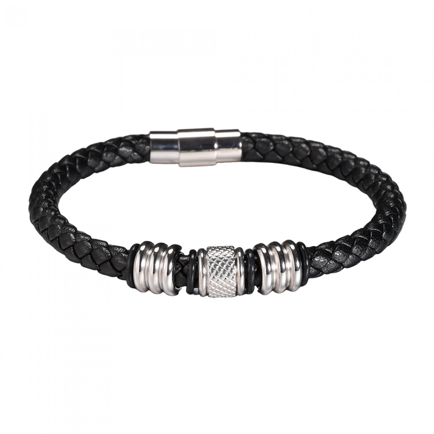 Men's Bracelet | Braided Leather - Black — Bracelets from Toolittle — additional view 2
