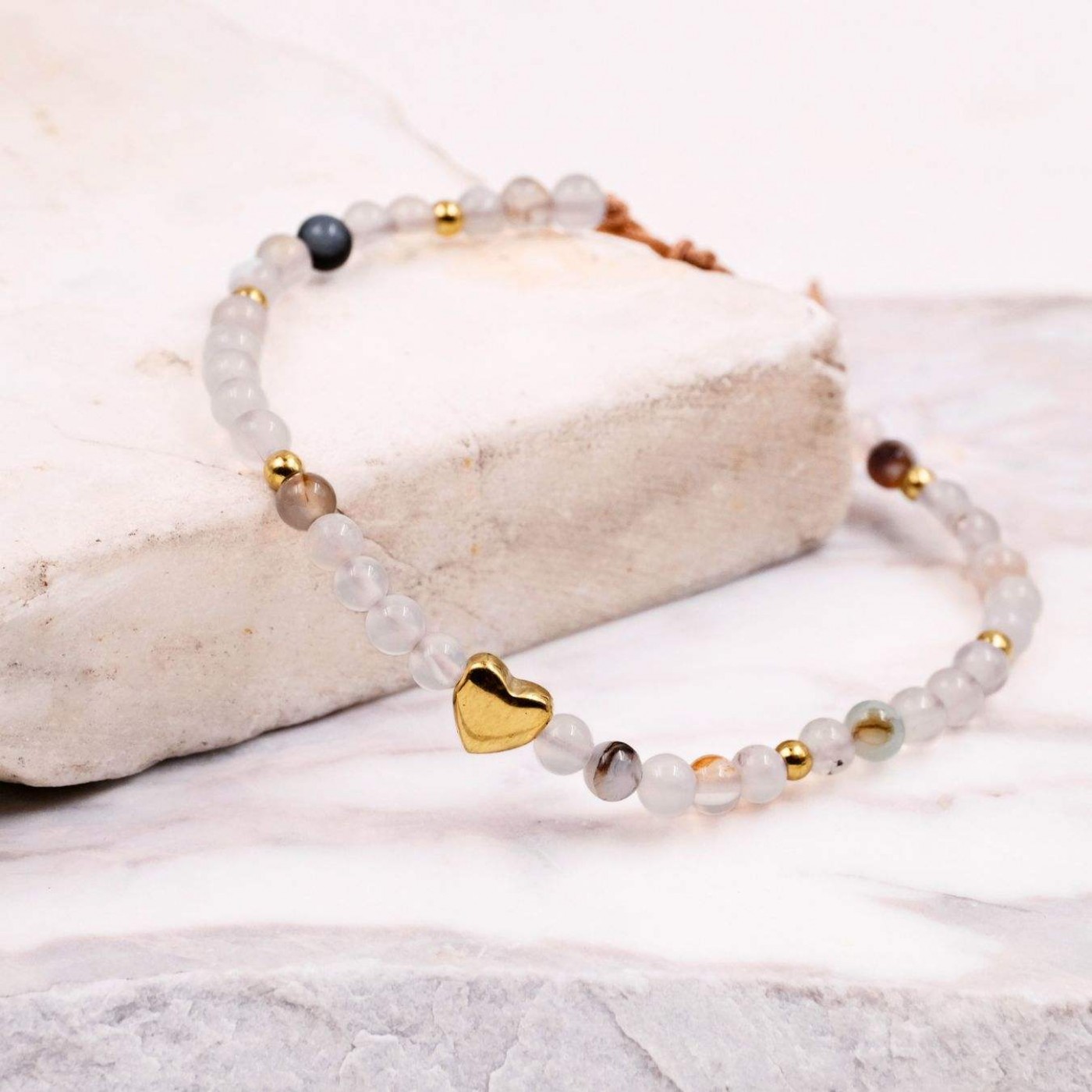Macramé Bracelet with Crystals & Semiprecious Stones | Jade — Bracelets from Toolittle — additional view 2