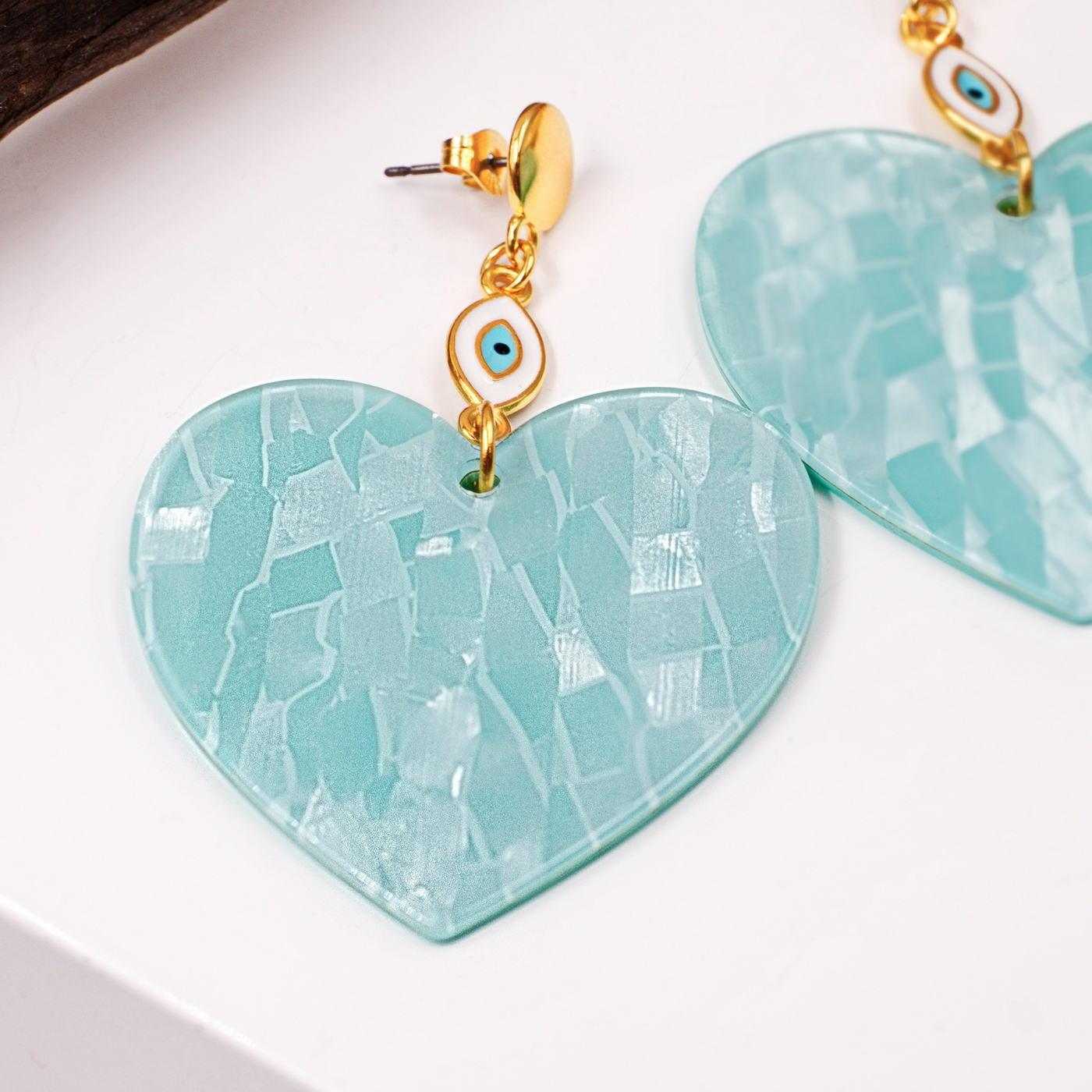 Plexiglass Heart Earrings — Earrings from Toolittle — additional view 3