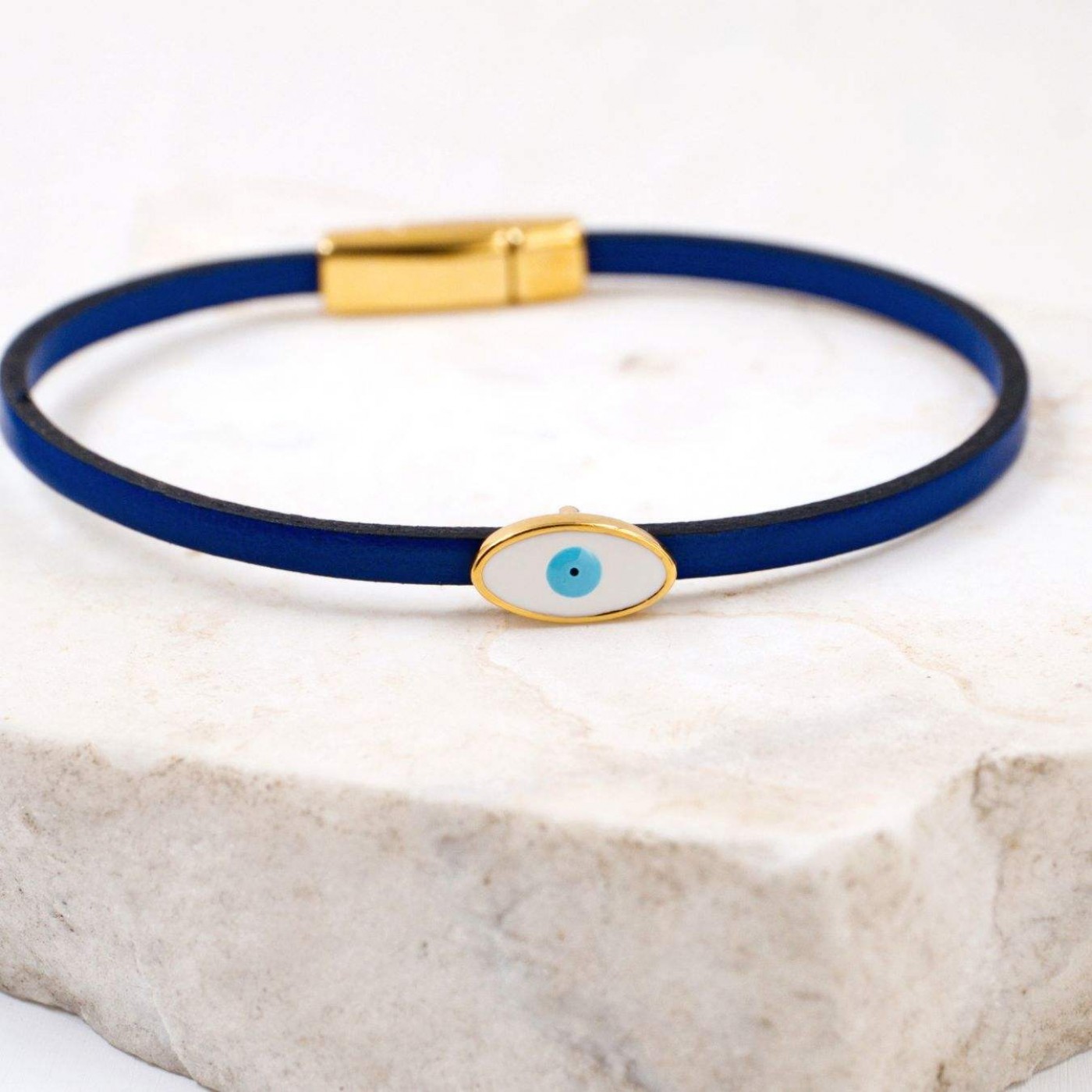Handcrafted Leather Bracelet with Evil Eye | Color Select — Bracelets from Toolittle — additional view 11