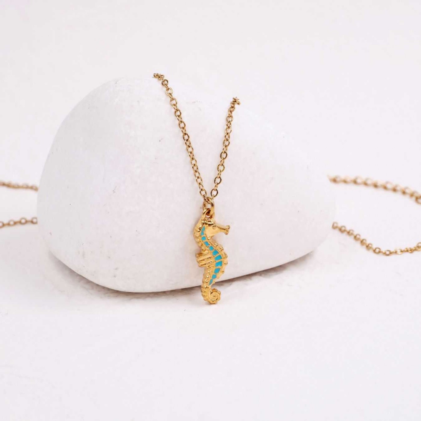 Stainless Steel Jewelry: Enamelled Seahorse Necklace — Necklaces from Toolittle — additional view 4