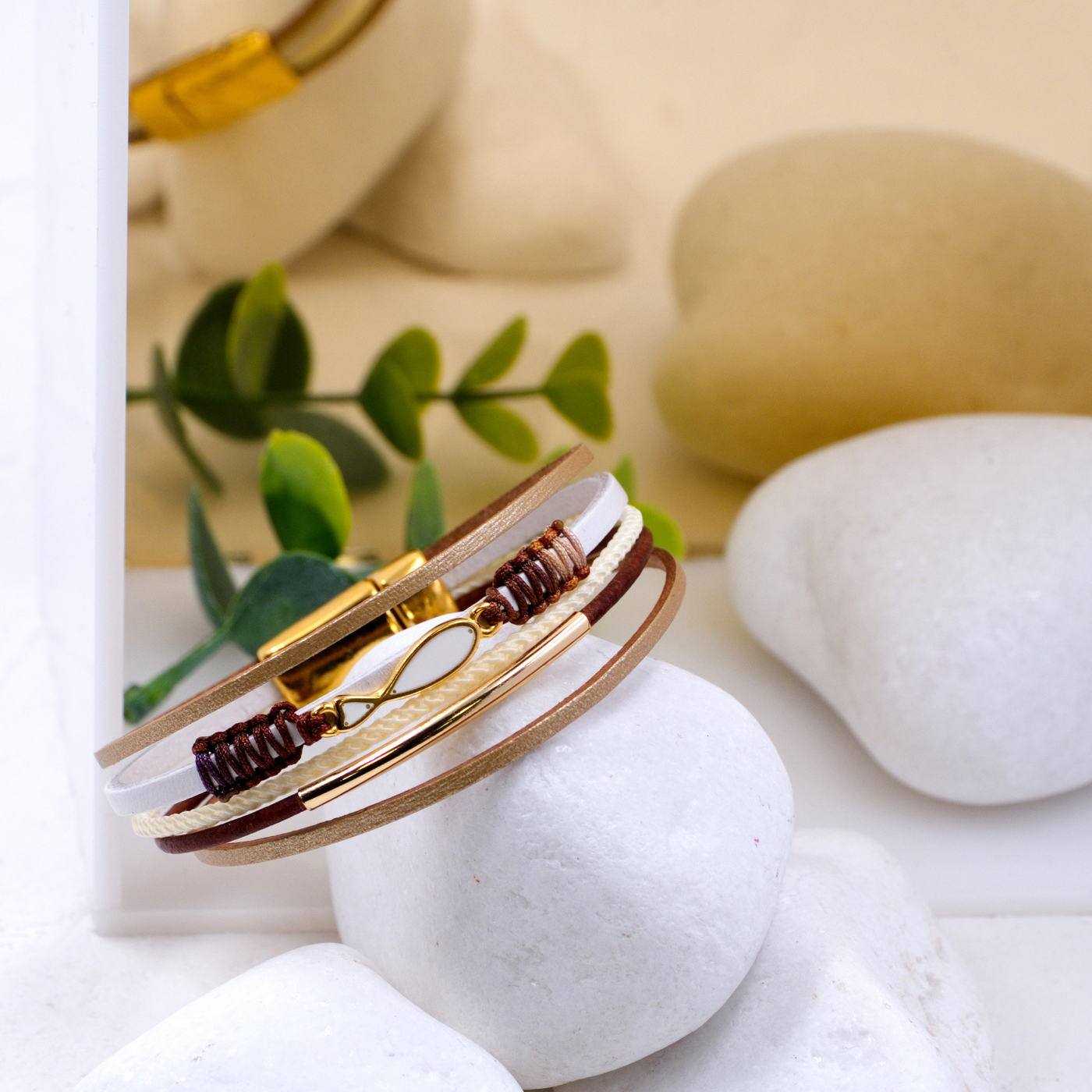 Enamelled Fish Leather Bracelet — Bracelets from Toolittle — additional view 2