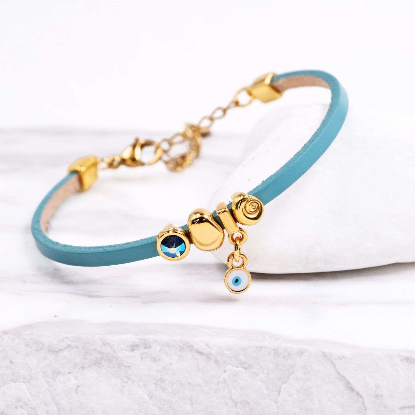 Handcrafted Bracelet | Evil Eye, Sea Shell & Crystals — Bracelets from Toolittle — additional view 2