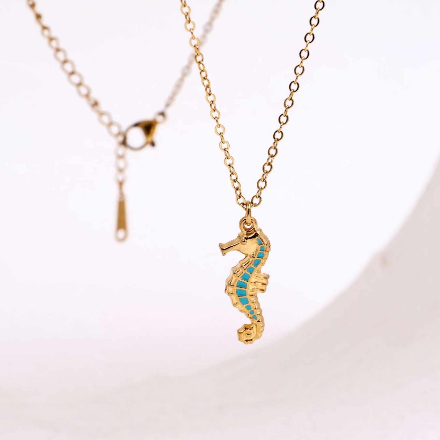 Stainless Steel Jewelry: Enamelled Seahorse Necklace — Necklaces from Toolittle — additional view 5