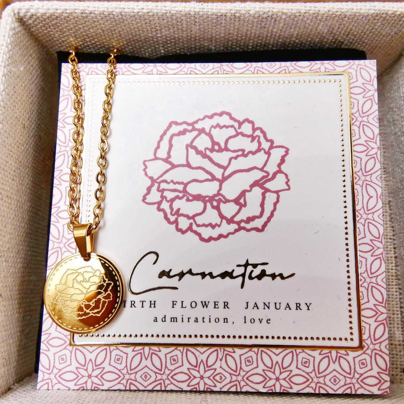Birth Flower Necklace- Carnation for January — Necklaces from Toolittle — additional view 7