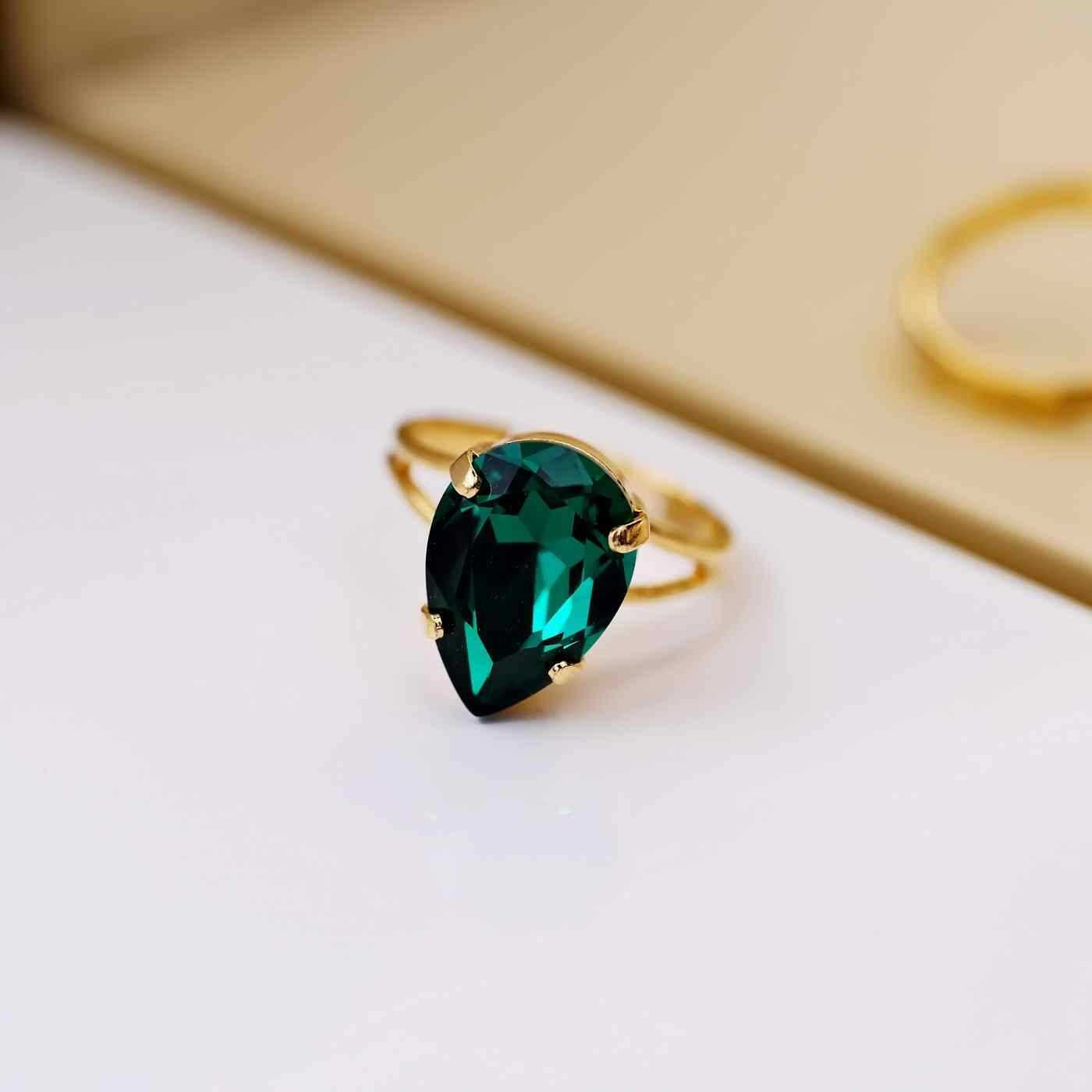 Gold-plated ring with Austrian crystal — Rings from Toolittle — additional view 4