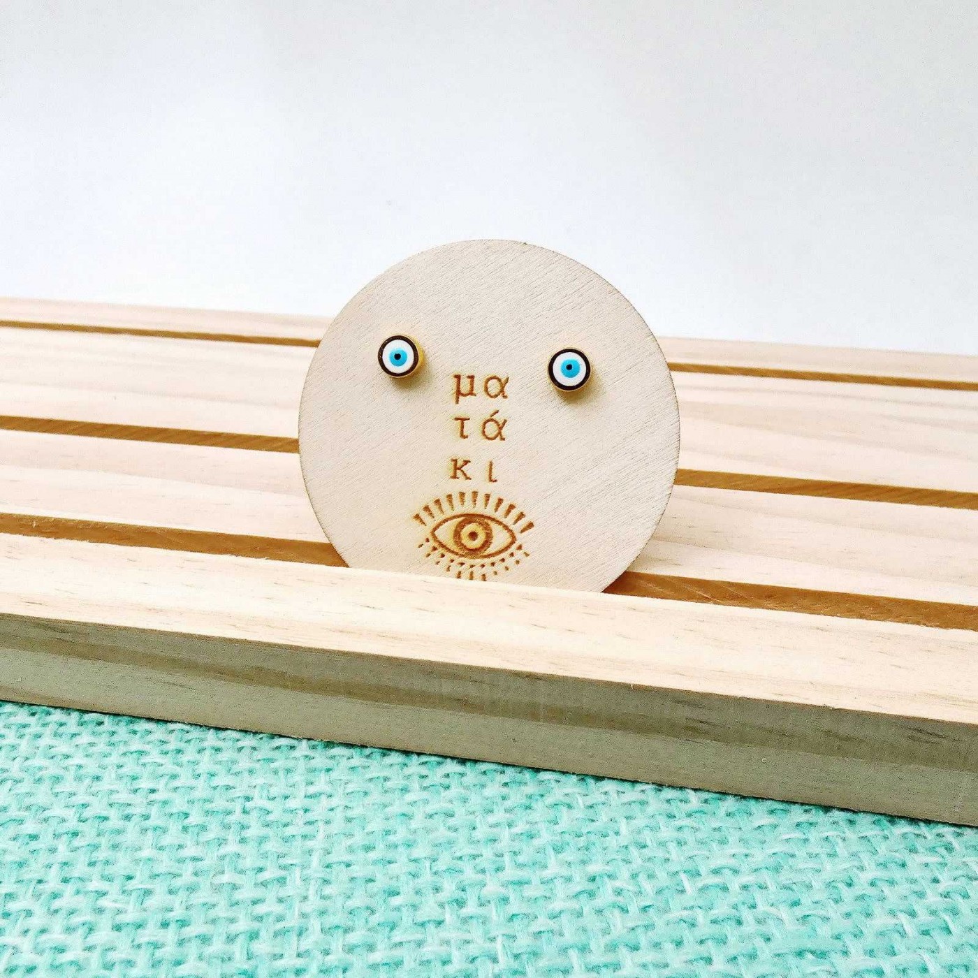 "It's all Greek to me" evil eye Earrings — Earrings from Toolittle — additional view 3