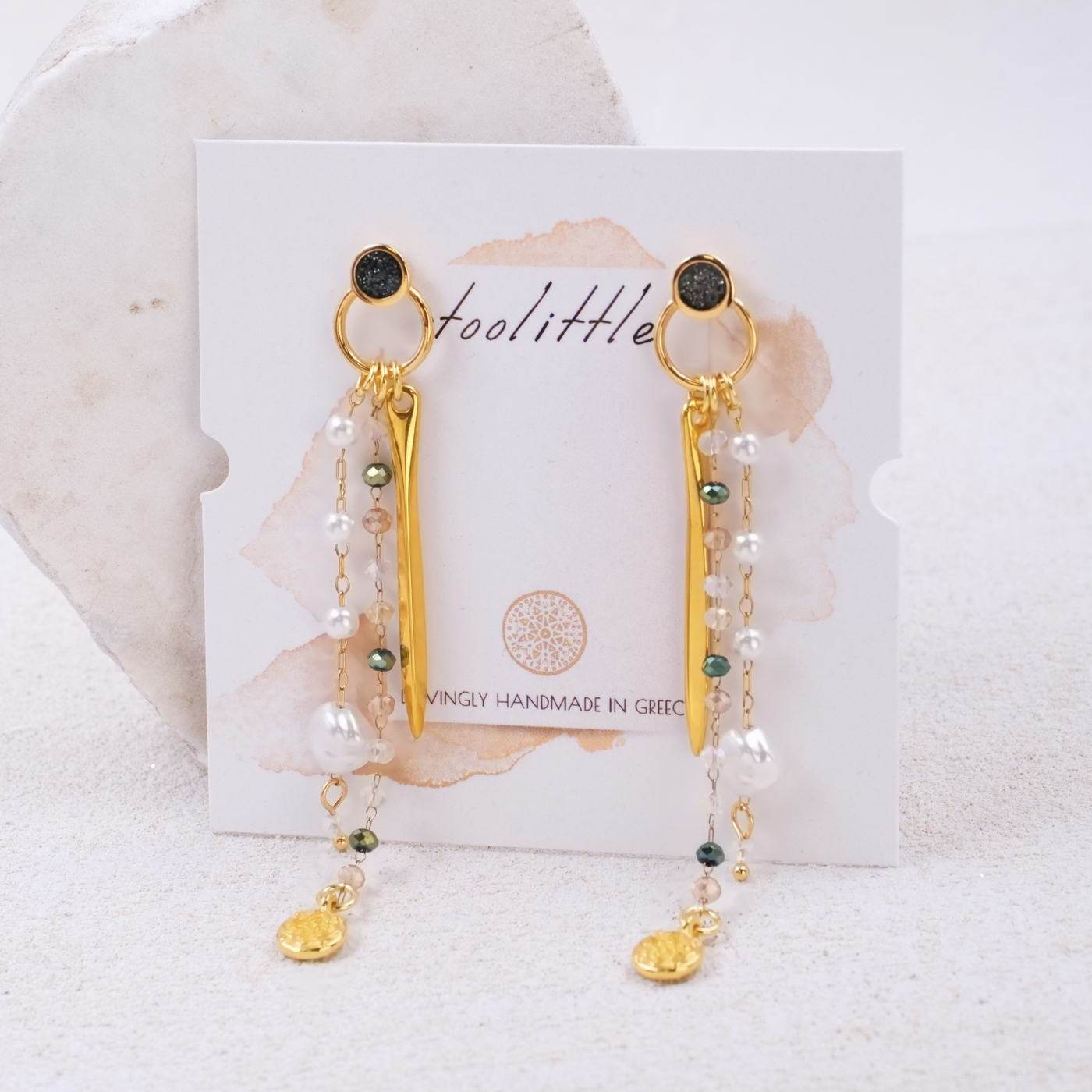 Enamel & Pearls Earrings — Earrings from Toolittle — additional view 2