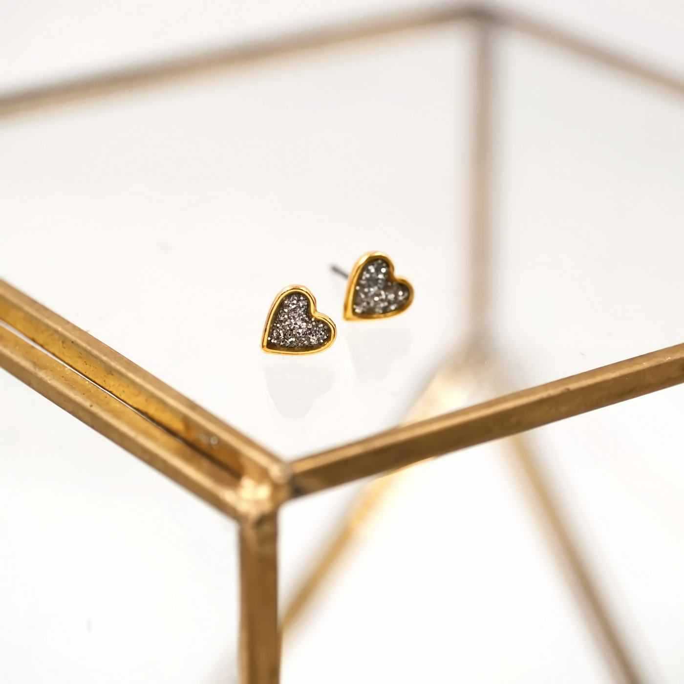 Glittered Hearts Earrings — Earrings from Toolittle — additional view 2