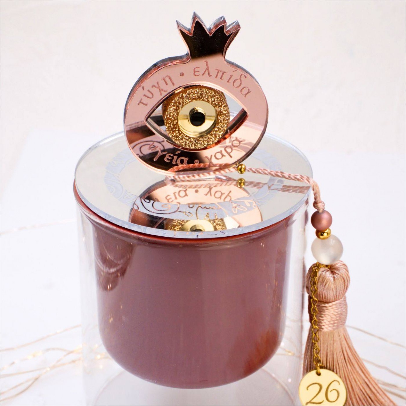 Scented 2026 Lucky Candle with Lid: Pomegranate & Glittered Evil Eye — Pendants & charms from Toolittle — additional view 2