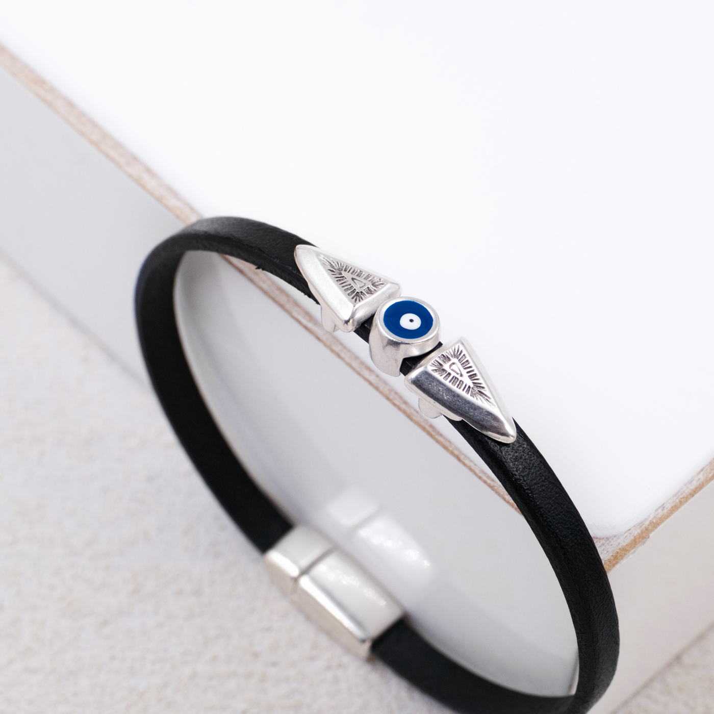 Evil Eye Leather Men's Bracelet — Bracelets from Toolittle — additional view 4
