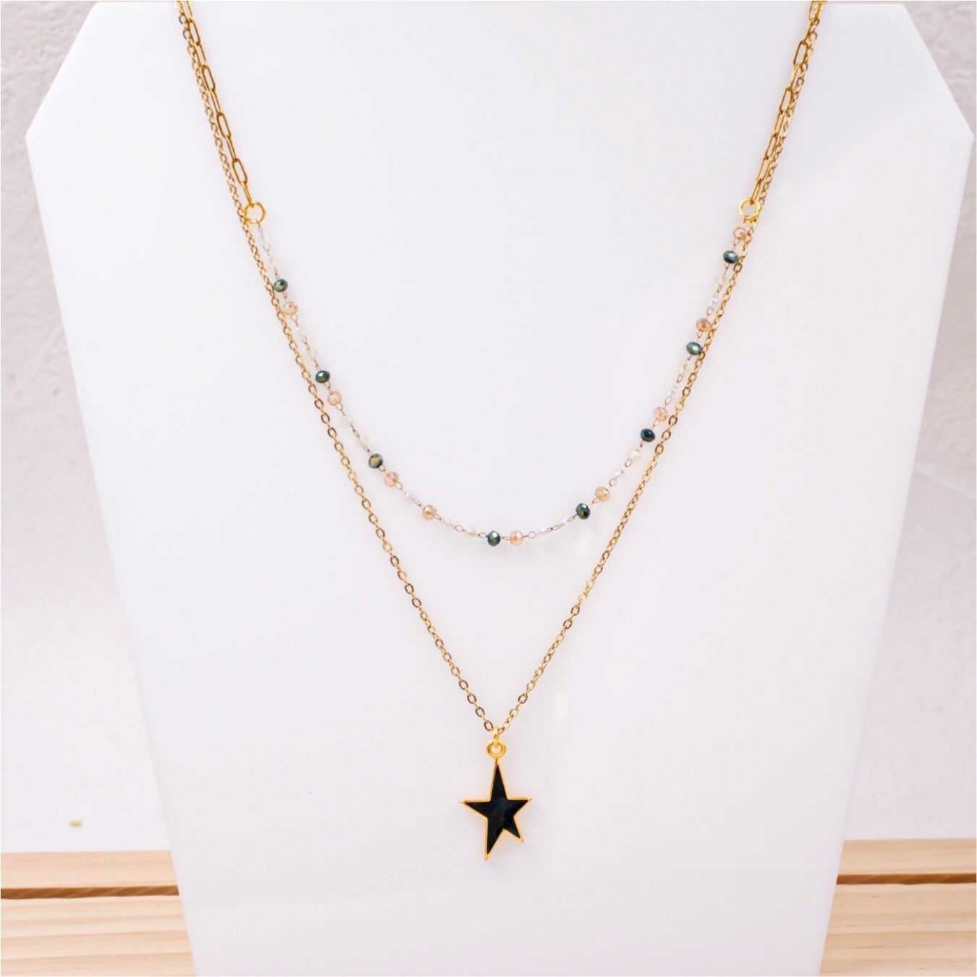 Handmade Layered Necklace - Enamelled Star — Necklaces from Toolittle — additional view 3