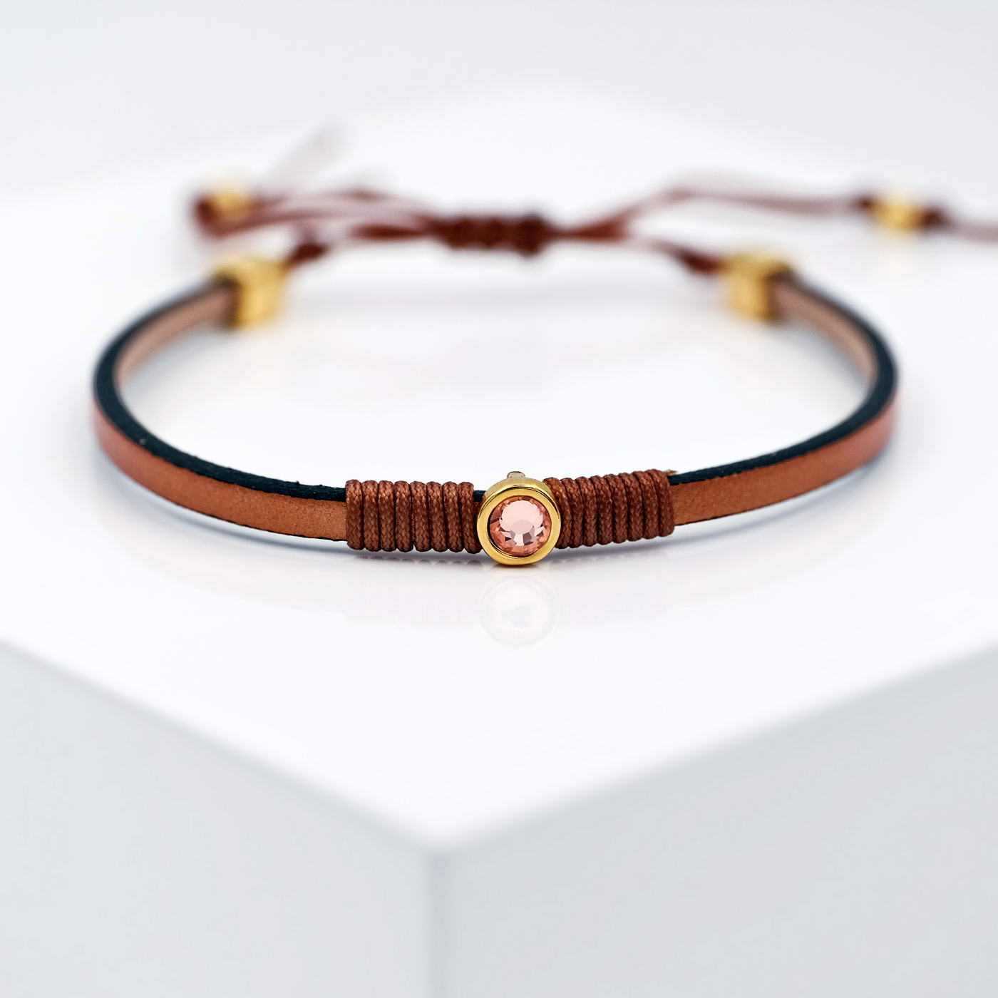 Leather bracelet with crystal — Bracelets from Toolittle — additional view 2