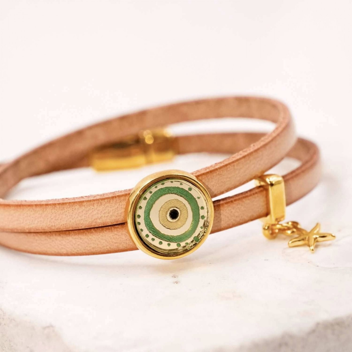 Plexiglass Evil Eye Leather Bracelet — Bracelets from Toolittle — additional view 2