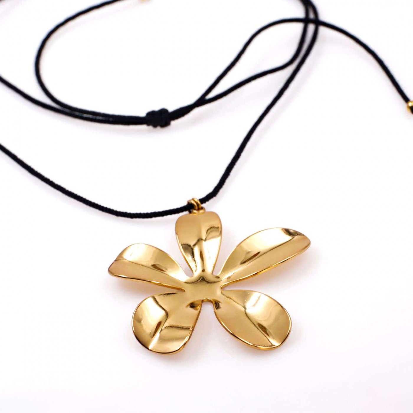 Steel Gold-plated Necklace - Golden Flower