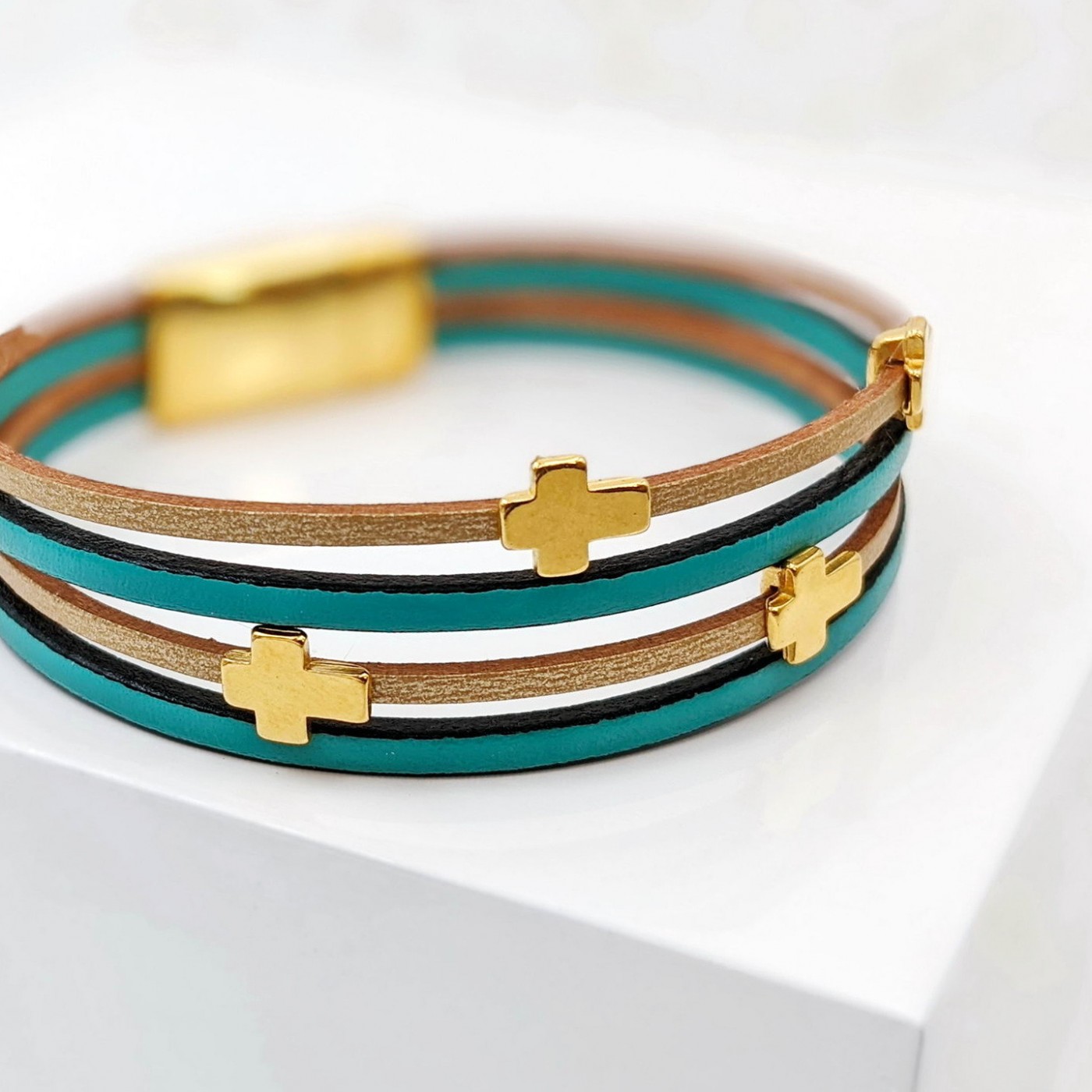 Cross Leather Bracelet — Bracelets from Toolittle — additional view 4
