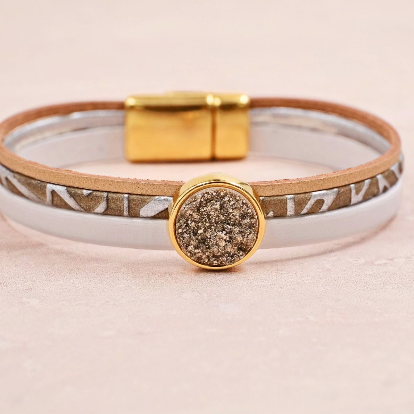 Women's Bracelet | Multi Leather & Lava Stone — Bracelets from Toolittle — additional view 2