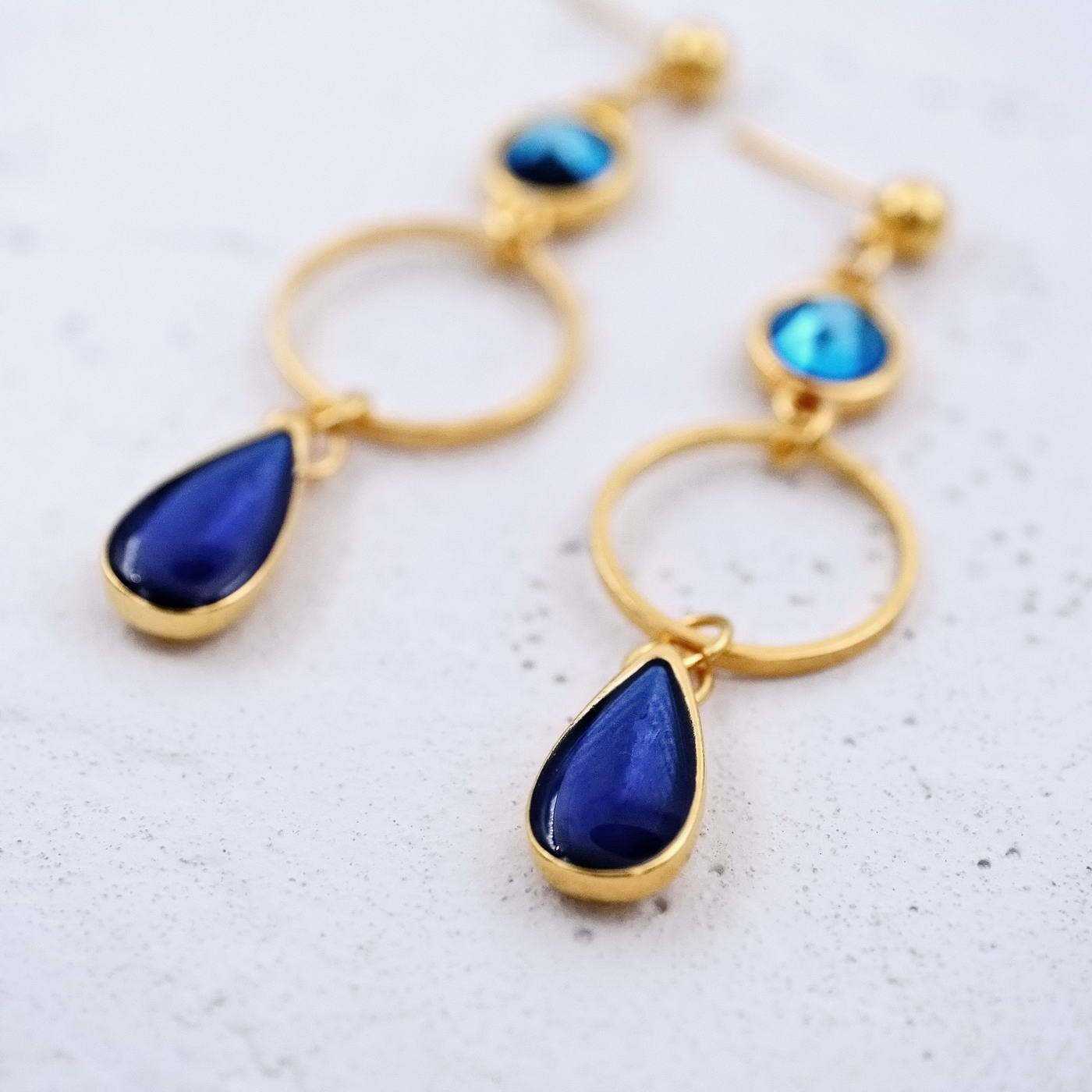 Earrings with crystals and vitraux drops — Earrings from Toolittle — additional view 3
