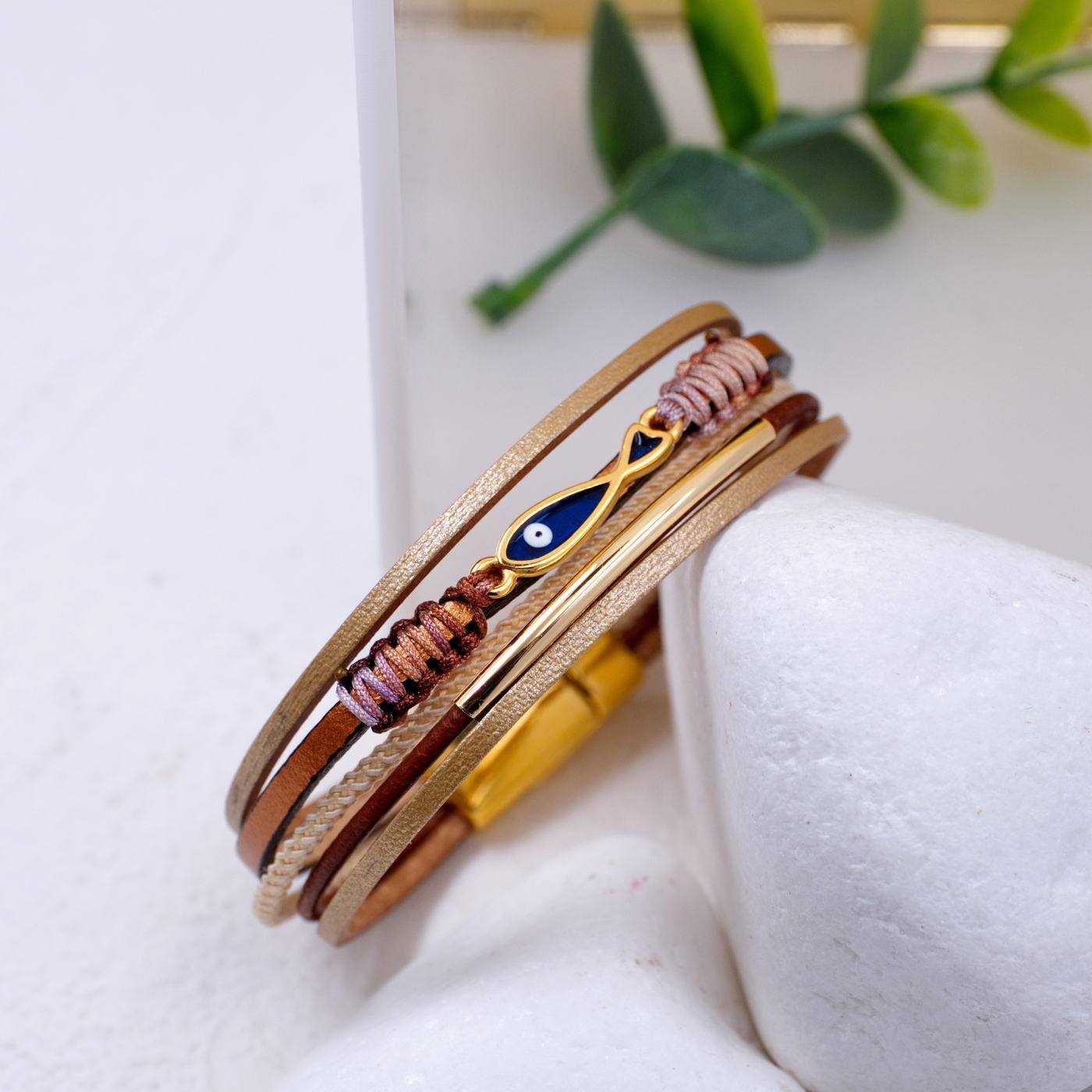 Enamelled Fish Leather Bracelet — Bracelets from Toolittle — additional view 3