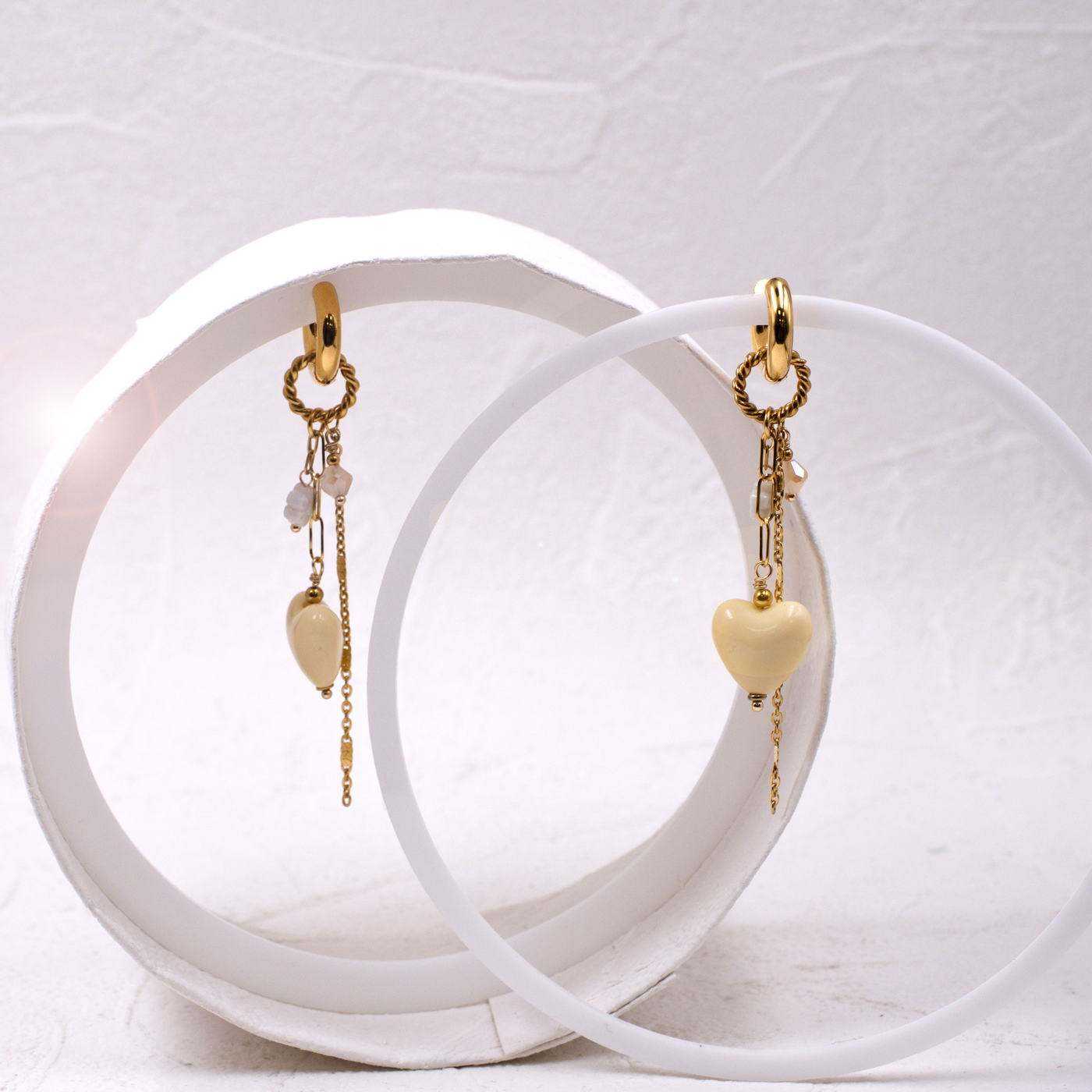 Dangle little hearts earrings — Earrings from Toolittle — additional view 3