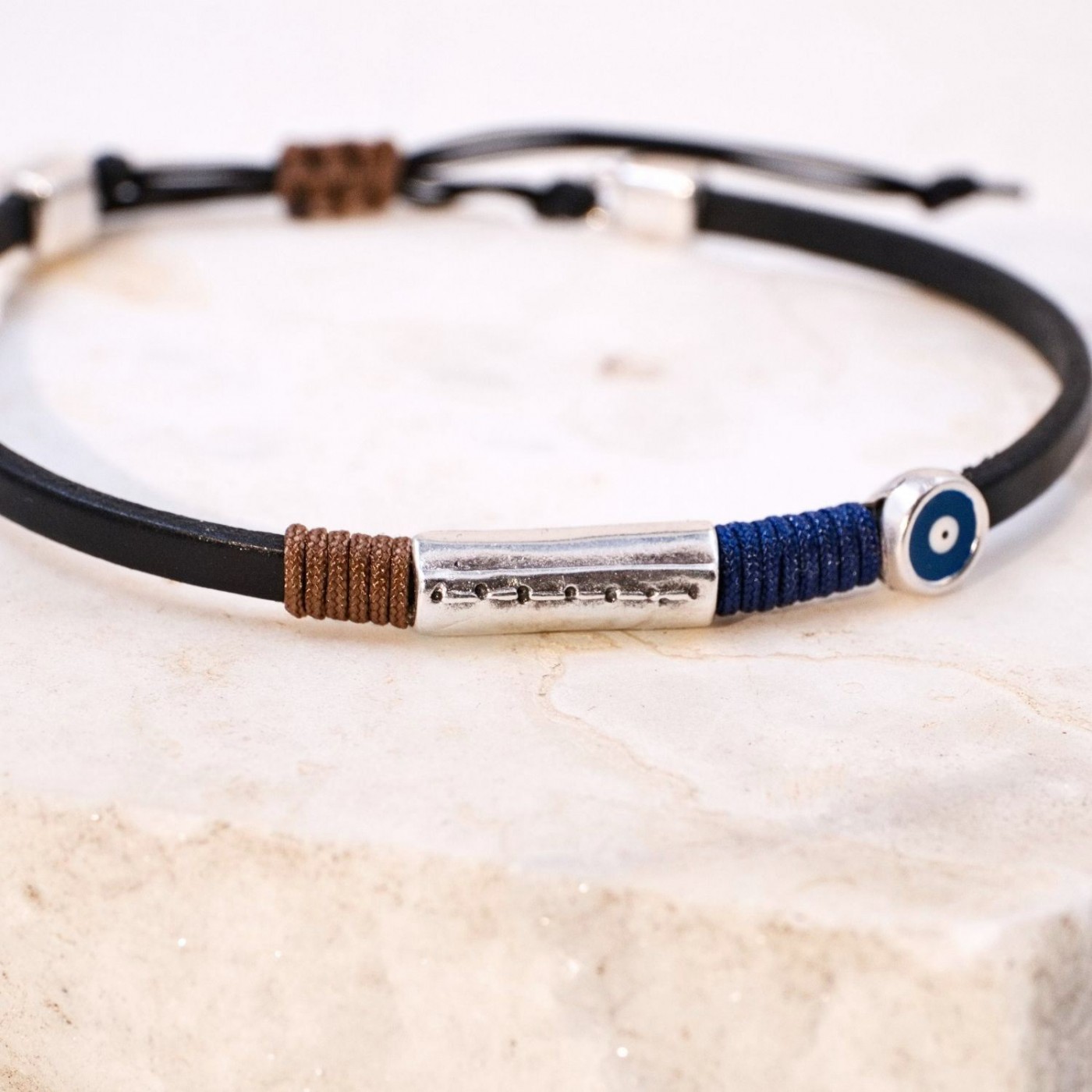 Evil Eye Leather Men's Bracelet — Bracelets from Toolittle — additional view 3