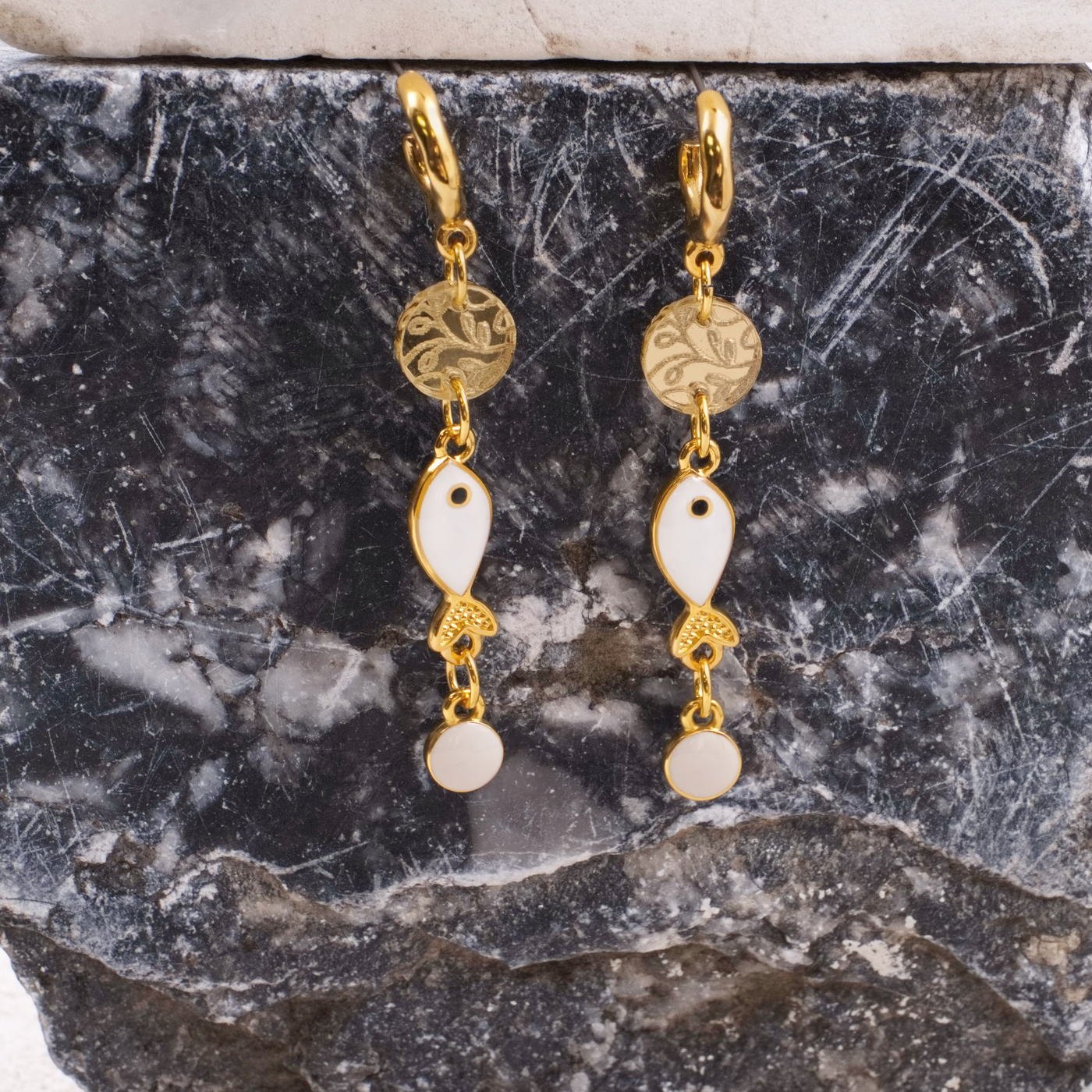 Fish Gold-plated Earrings — Earrings from Toolittle — additional view 2