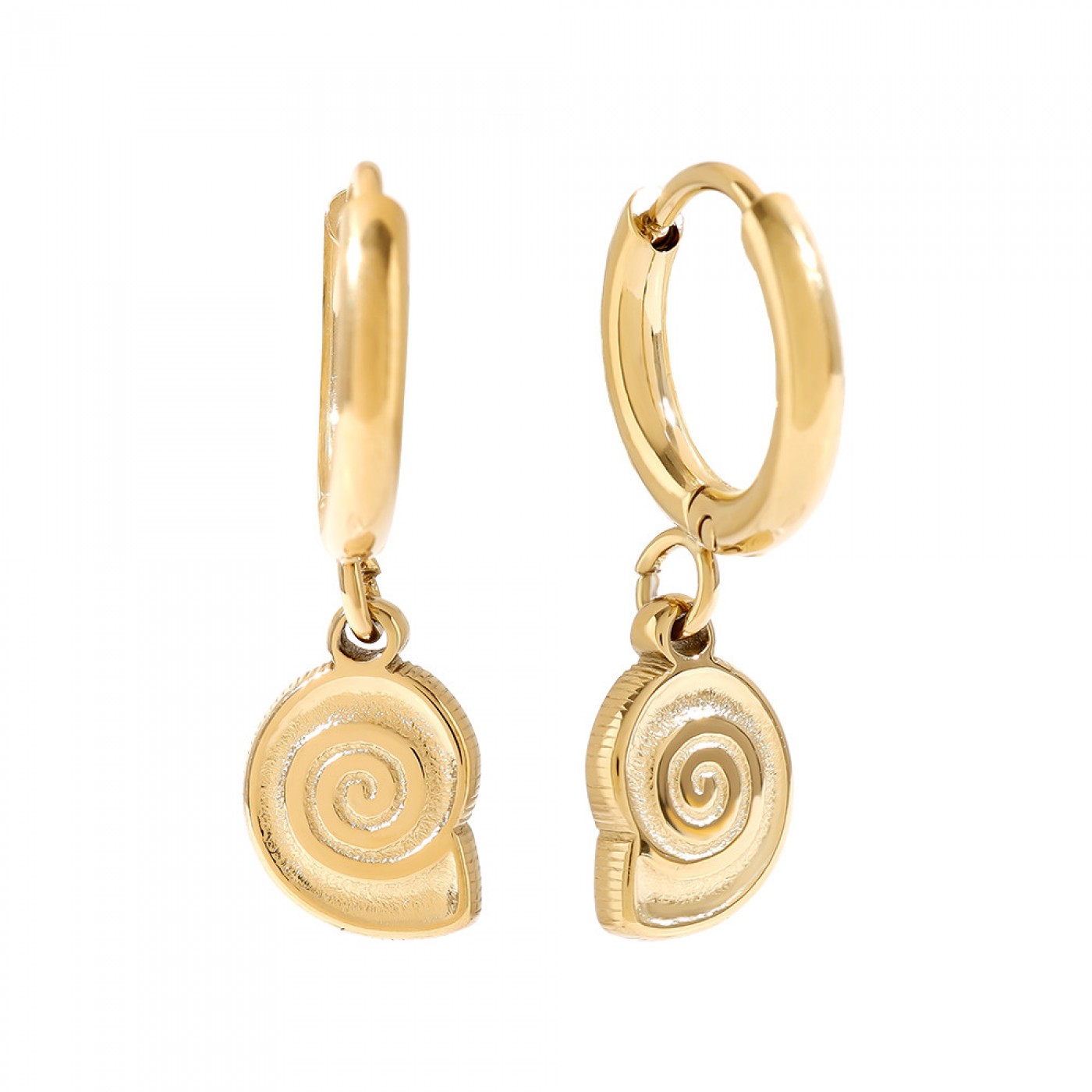 Gold-plated Inox Sea Shell Earrings — Earrings from Toolittle — additional view 2