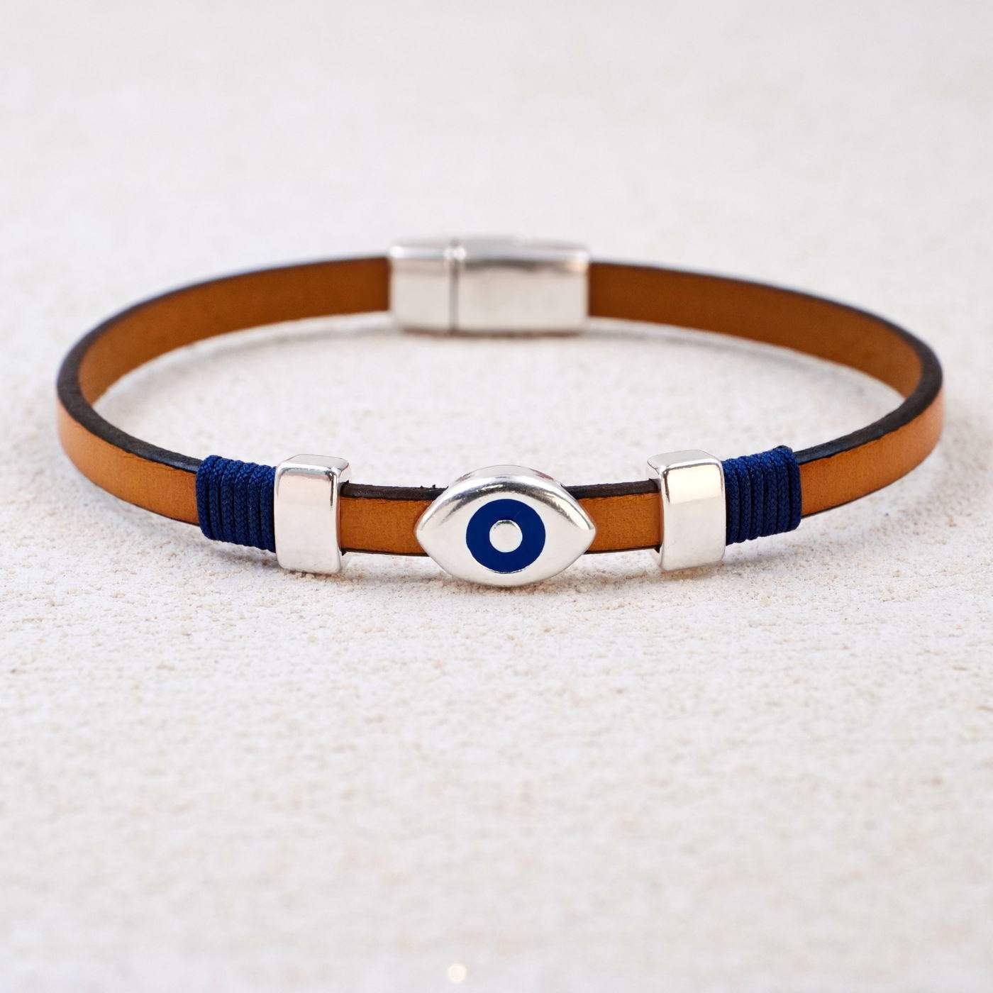 Evil Eye Leather Men's Bracelet — Bracelets from Toolittle — additional view 2