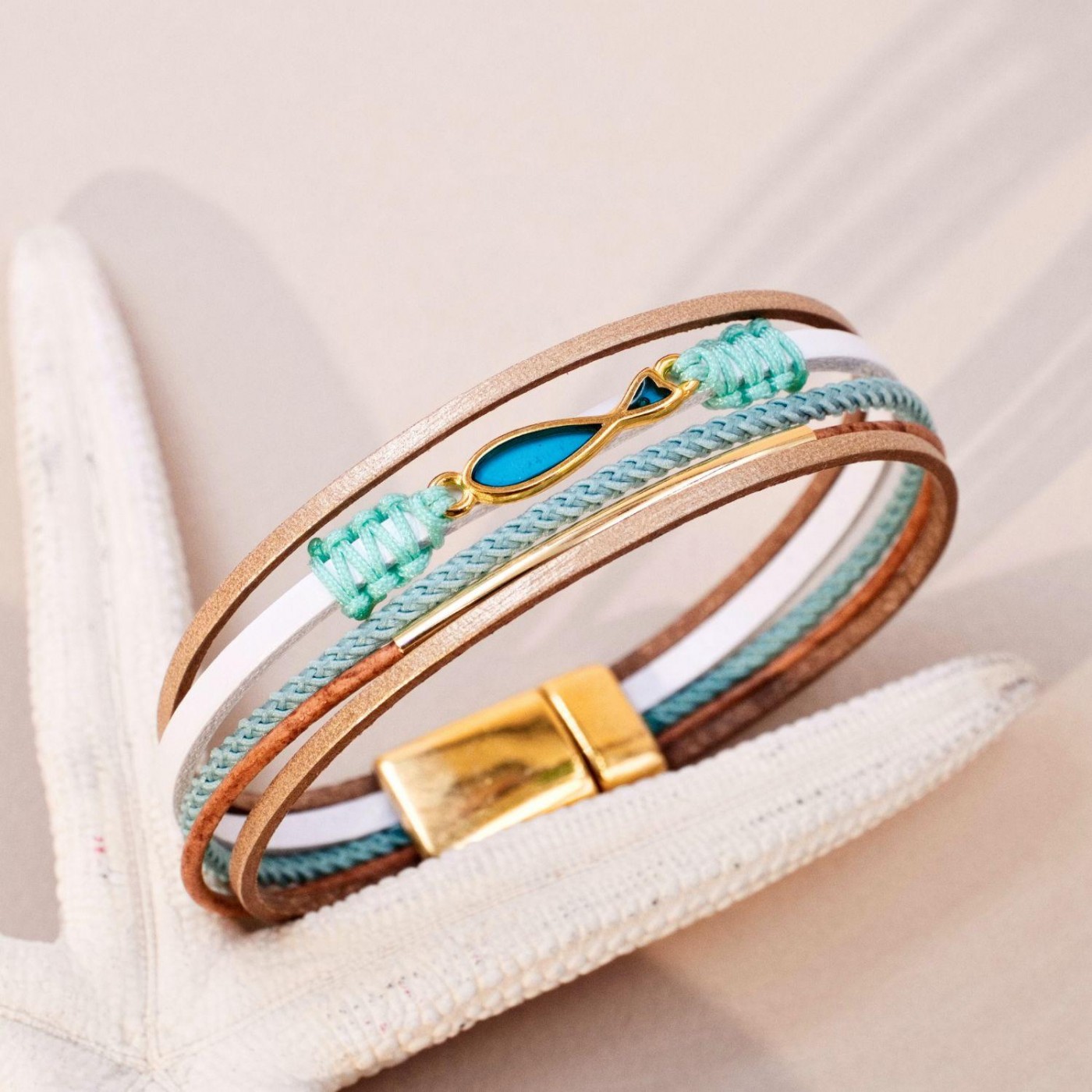 Enamelled Fish Leather Bracelet — Bracelets from Toolittle — additional view 2