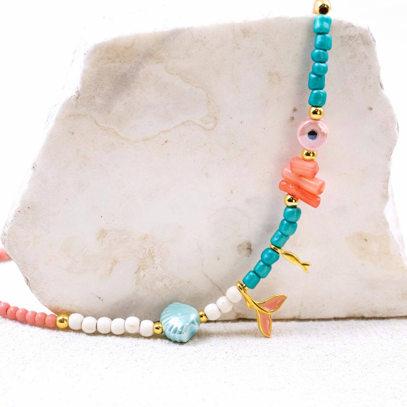 Coral & Stones Short Necklace — Necklaces from Toolittle — additional view 2