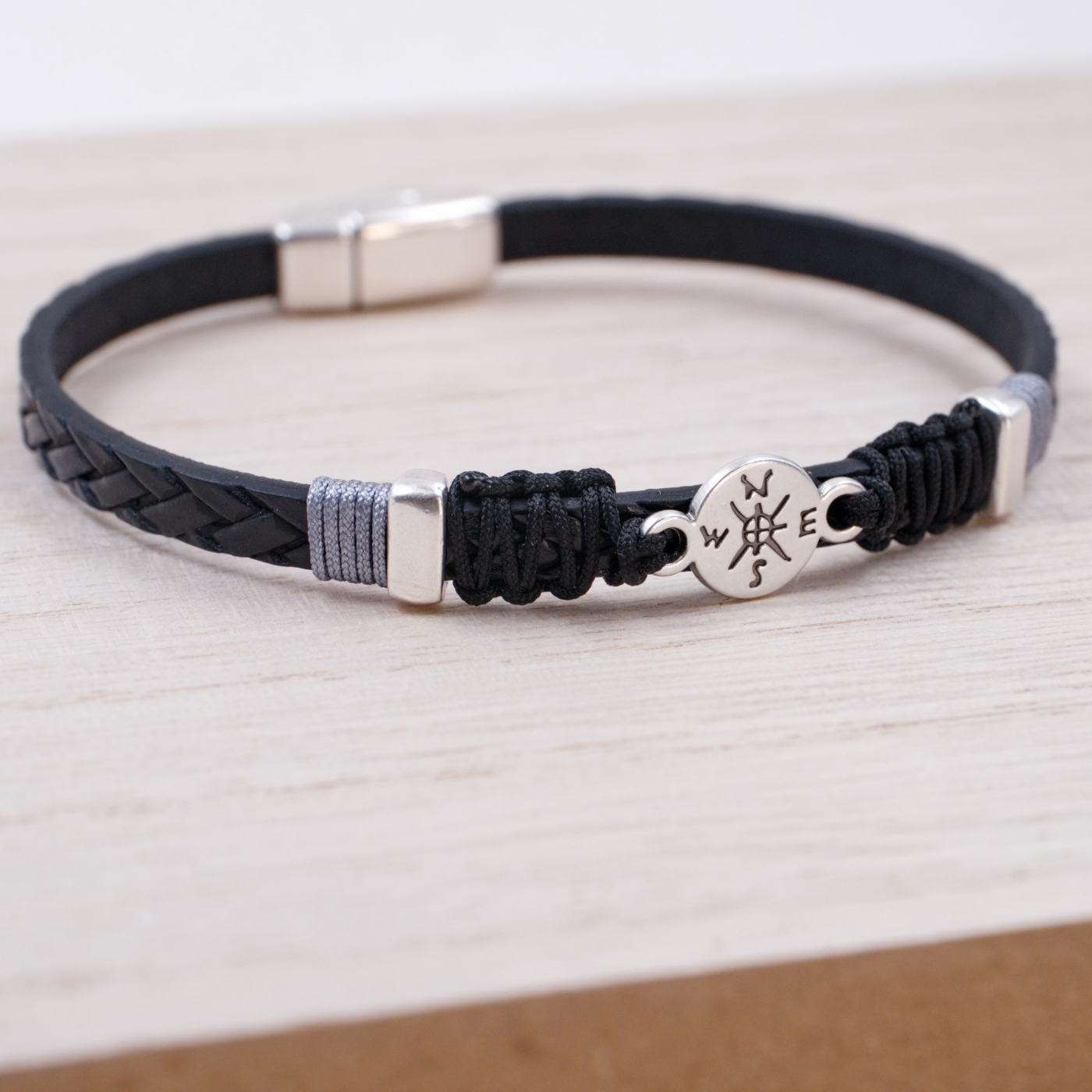 Compass Black Men's Bracelet — Bracelets from Toolittle — additional view 2